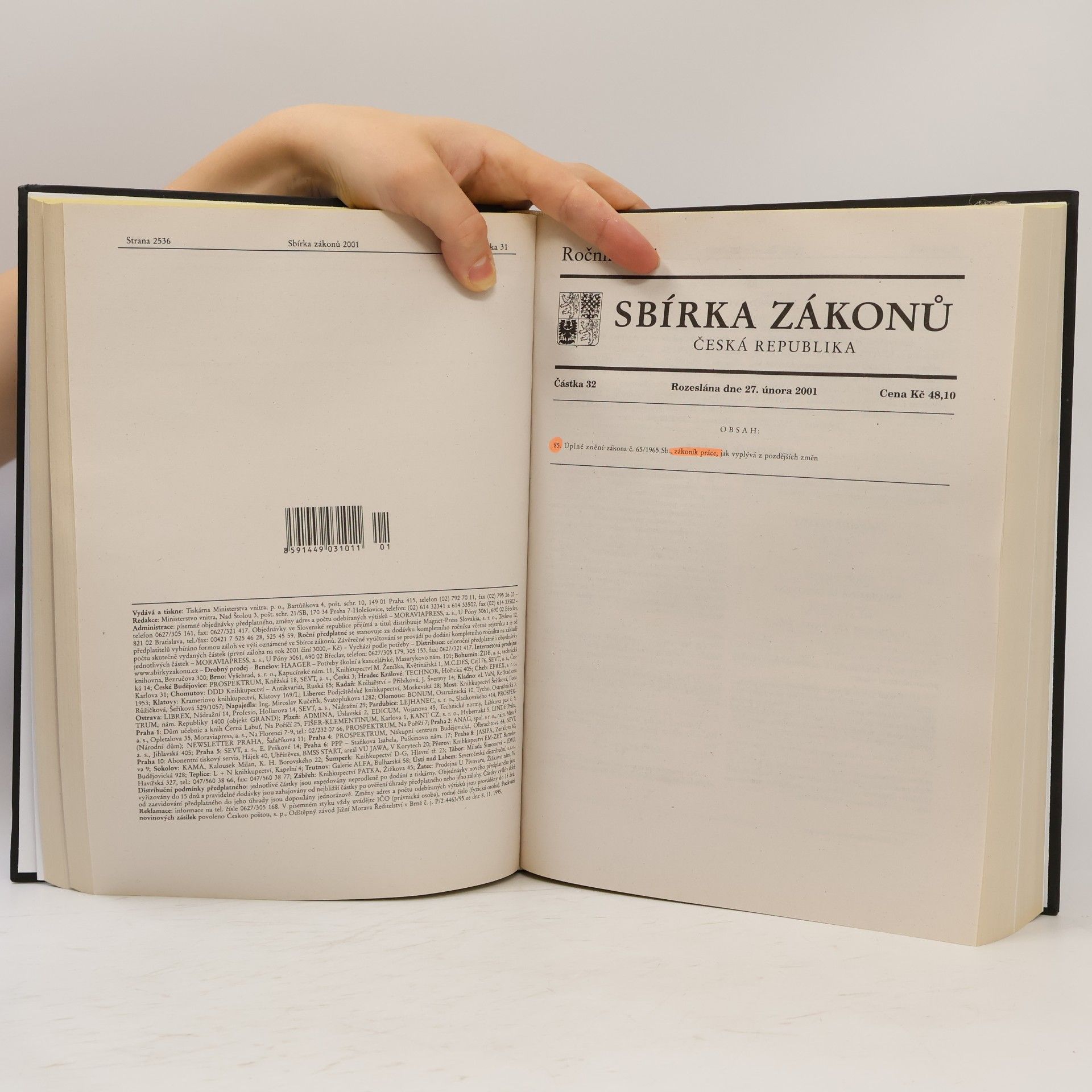 Autores varios Sbírka zákonů 2/2001
