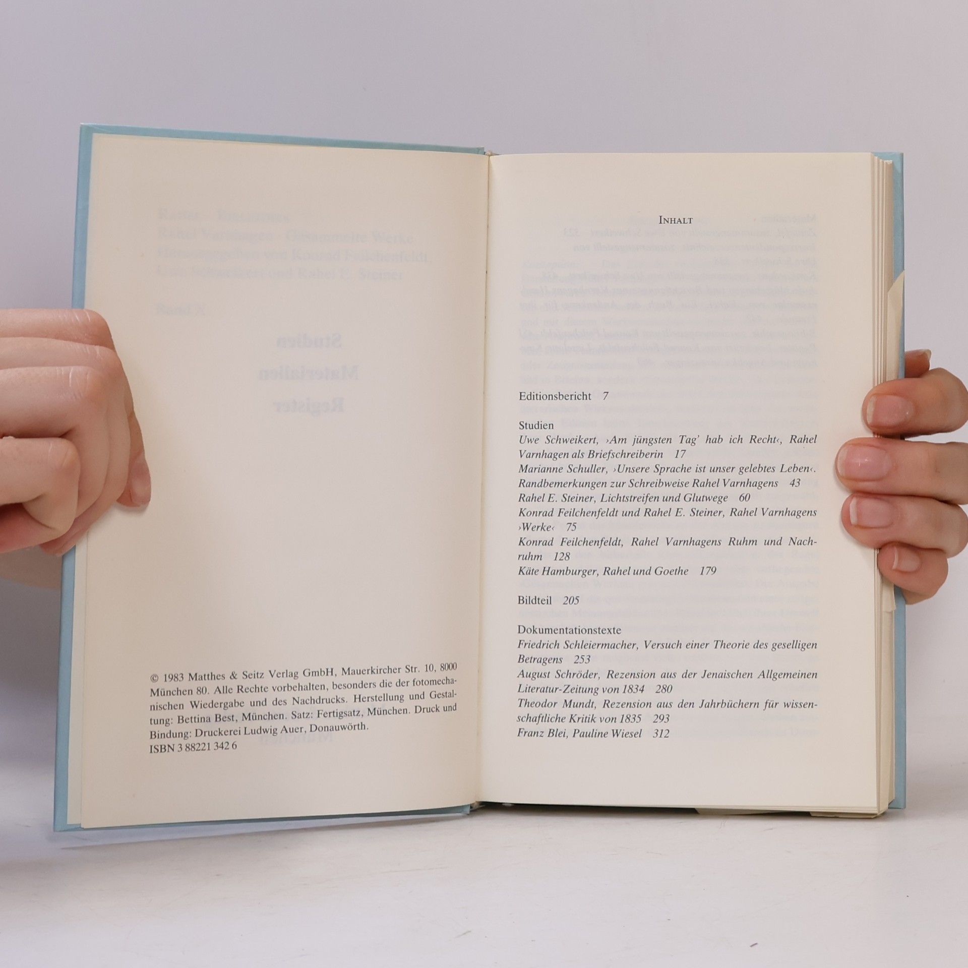 Rahel Varnhagen Rahel Bibliothek X