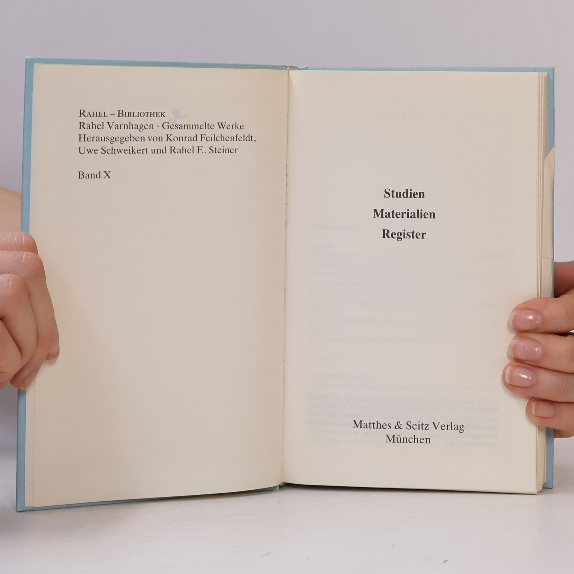Rahel Varnhagen Rahel Bibliothek X