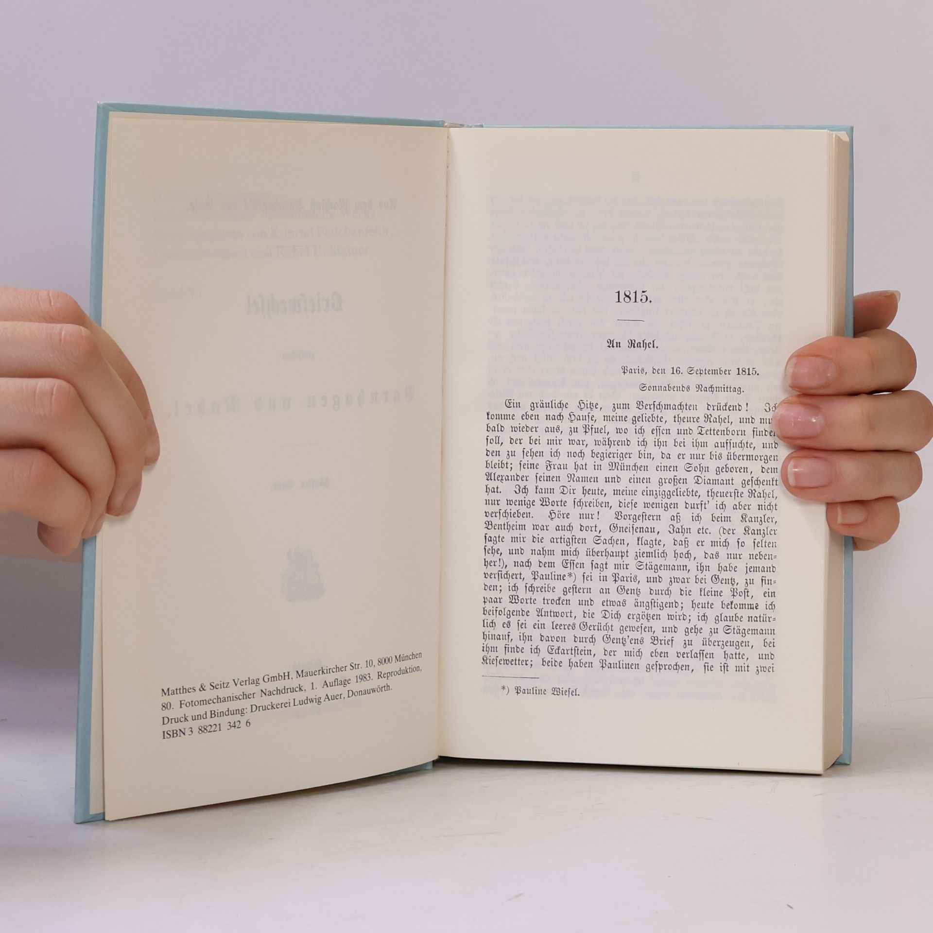 Rahel Varnhagen Rahel Bibliothek VI.