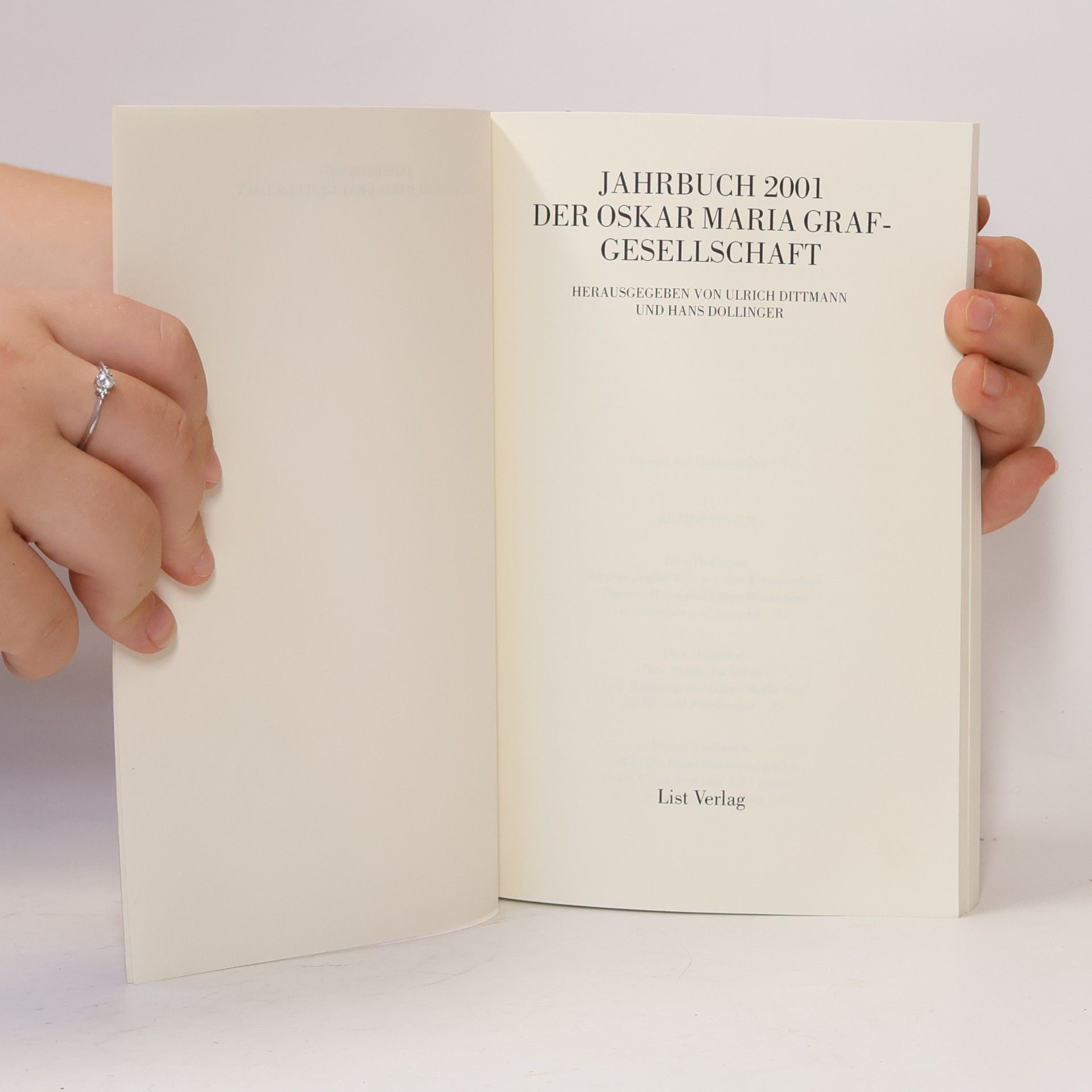 Ulrich Dittmann Oskar Maria Graf Jahrbuch 2001