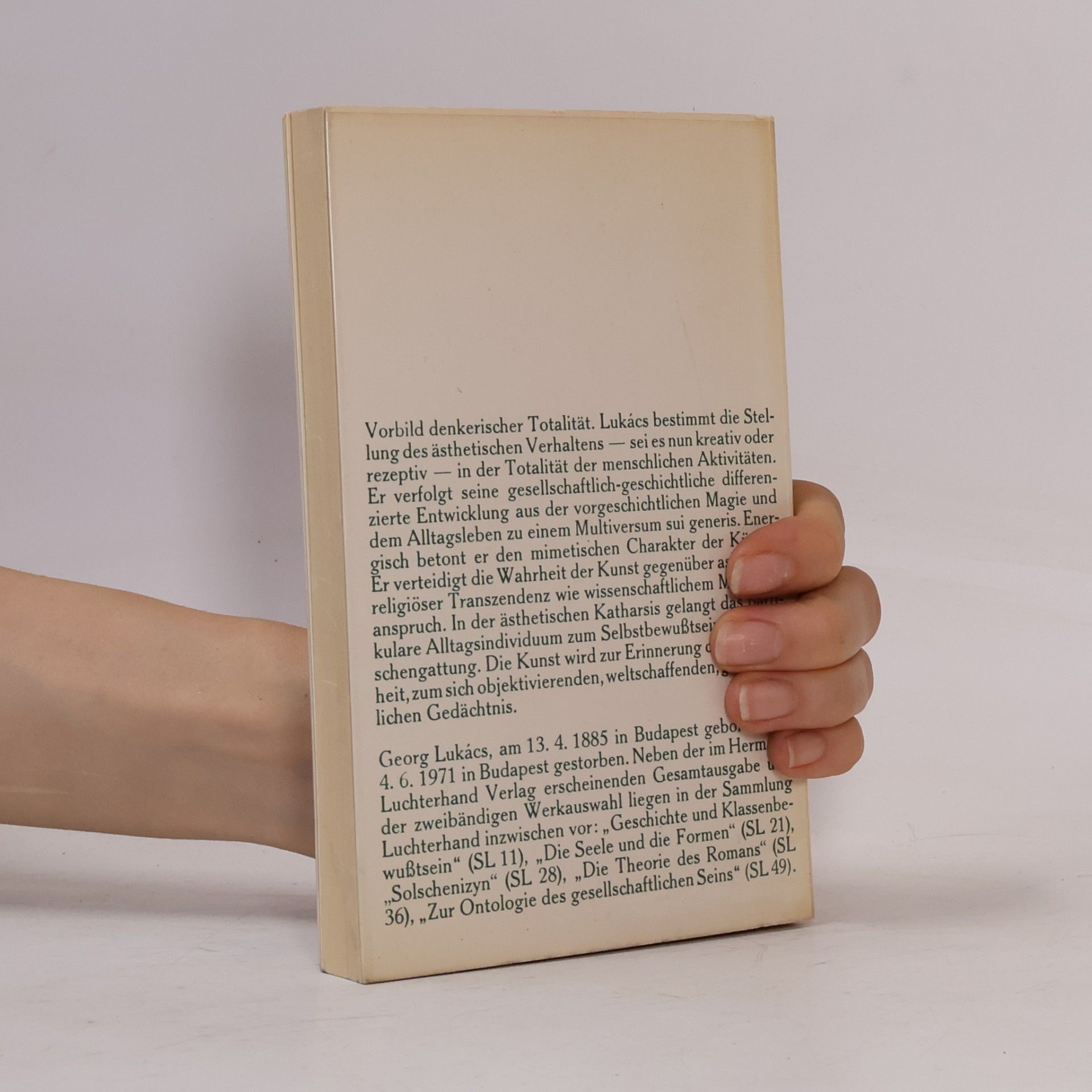 György Lukács Ästhetik III.