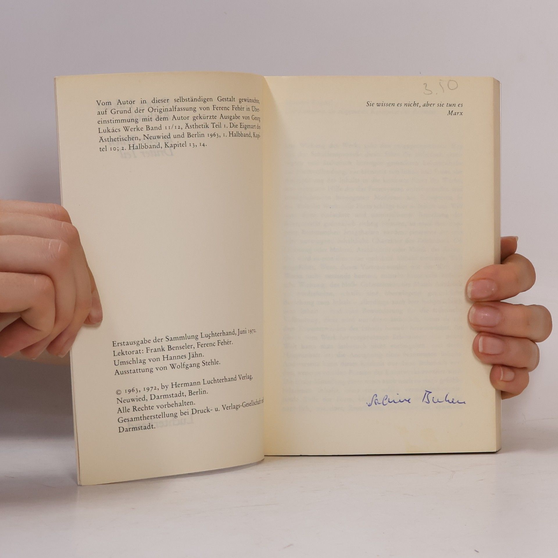 György Lukács Ästhetik III.