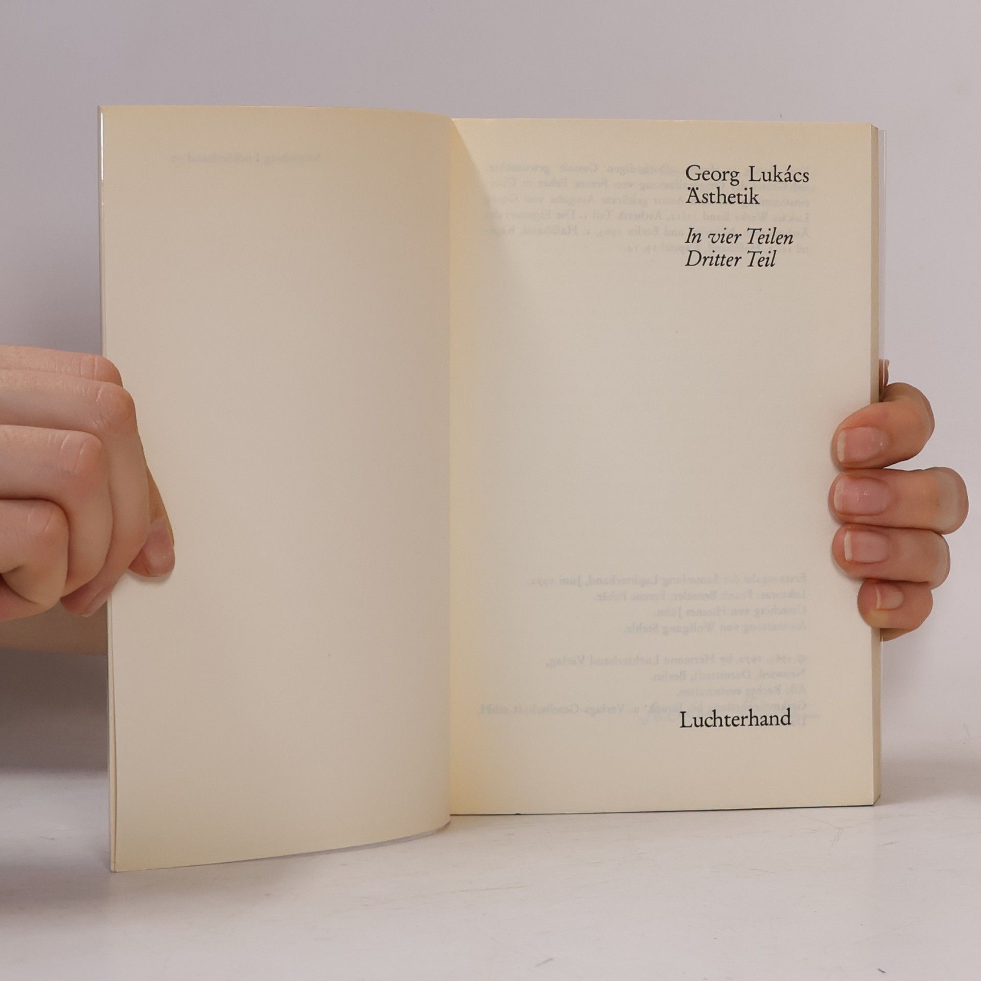 György Lukács Ästhetik III.