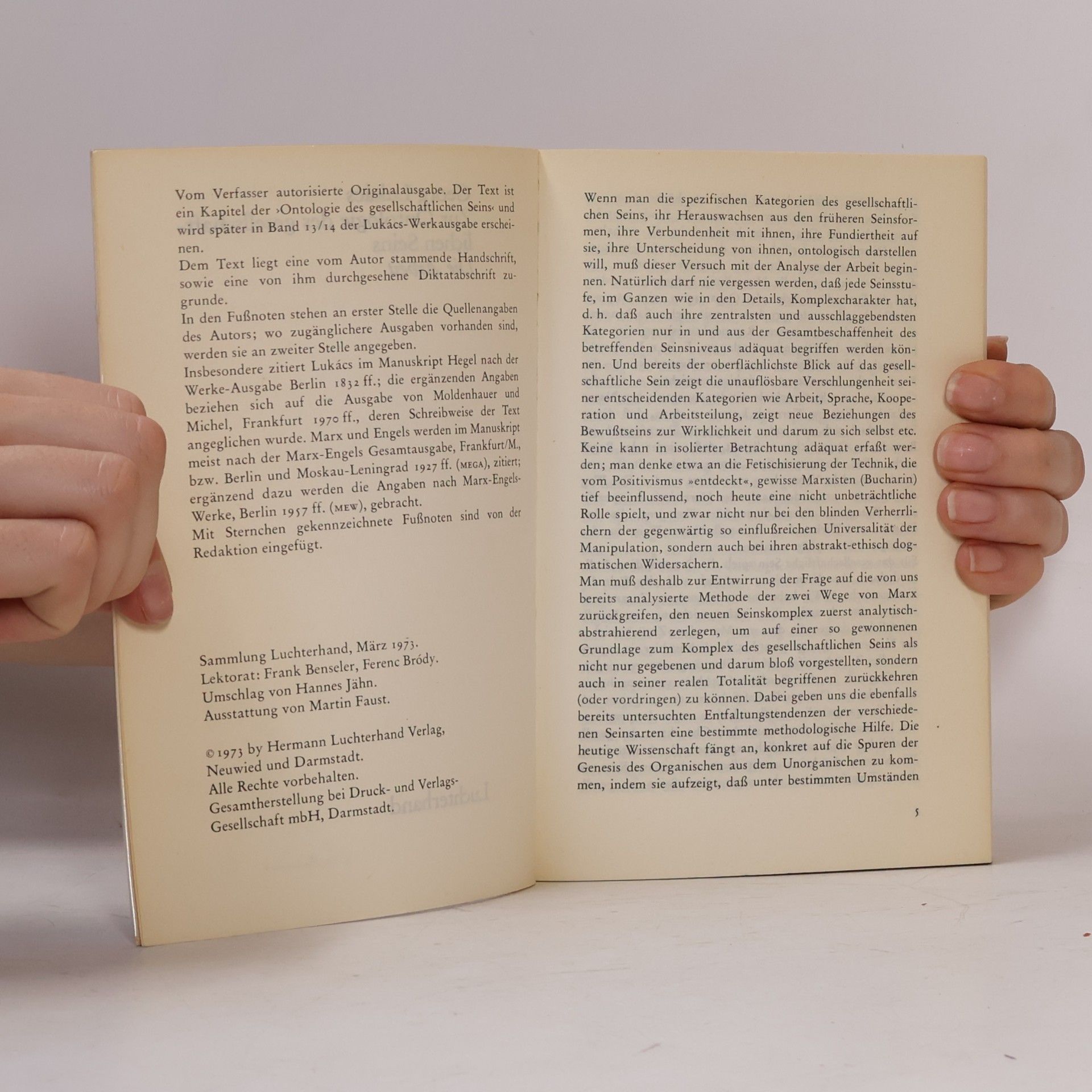 George Lukács Ontologie - Arbeit