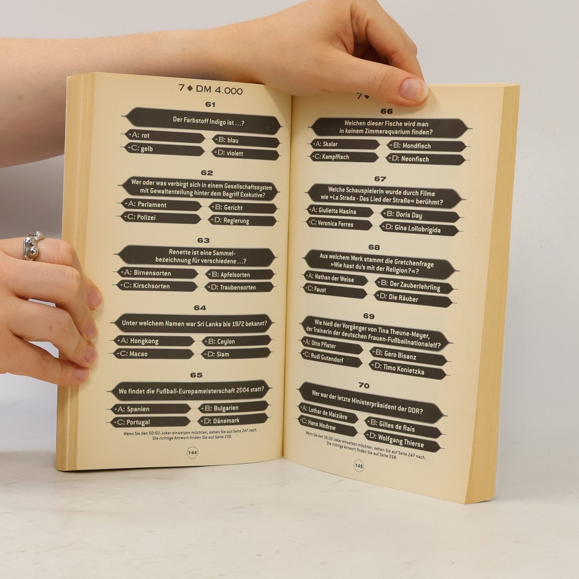 Wer wird Millionär - das Quizbuch
