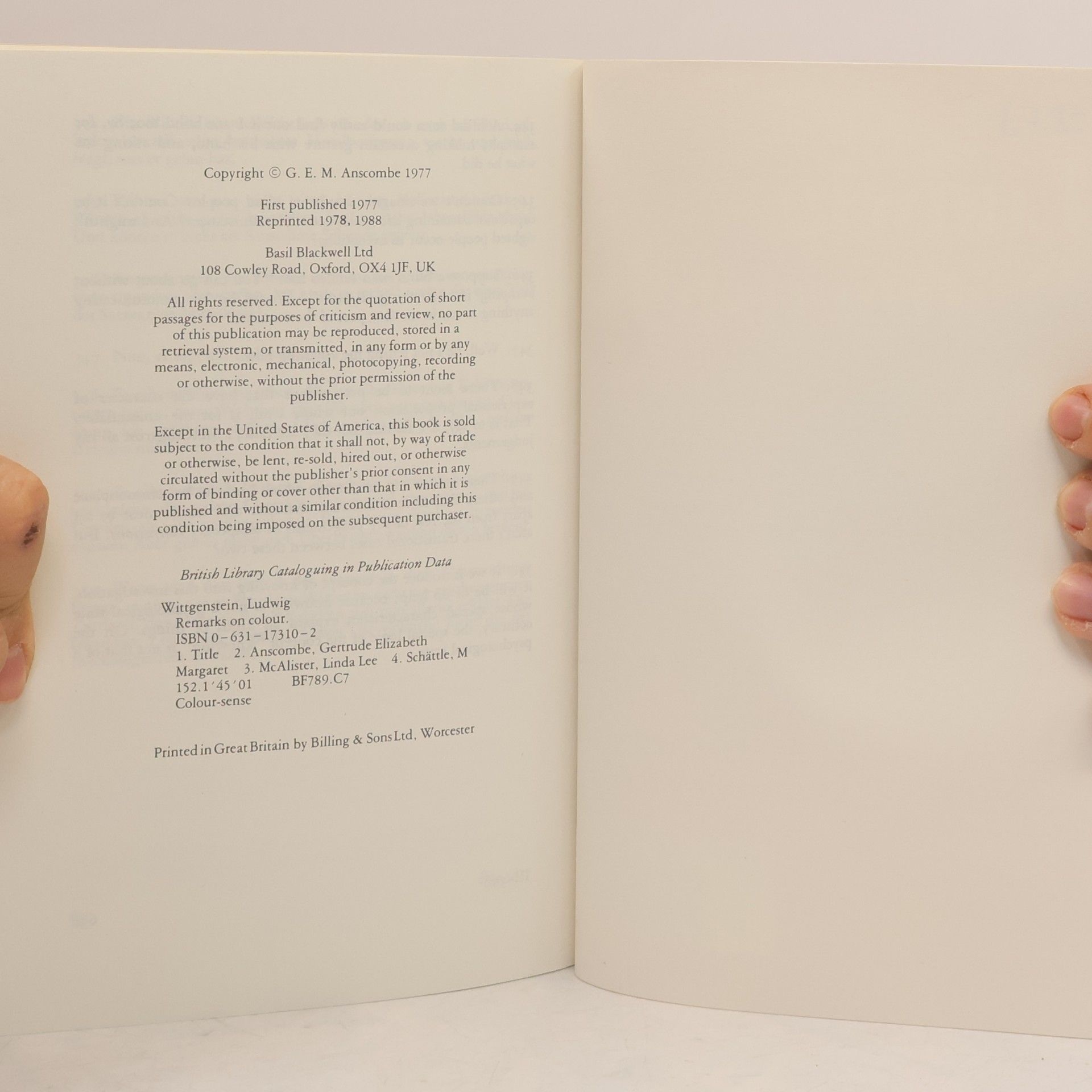 Ludwig Wittgenstein Remarks on Colour