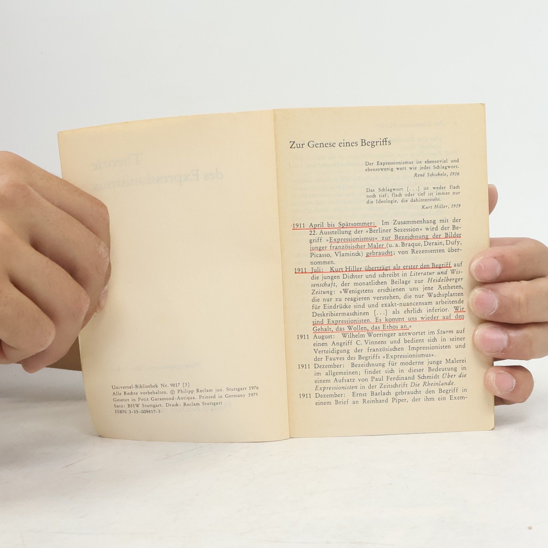 Otto Ferdinand Best Theorie des Expressionismus