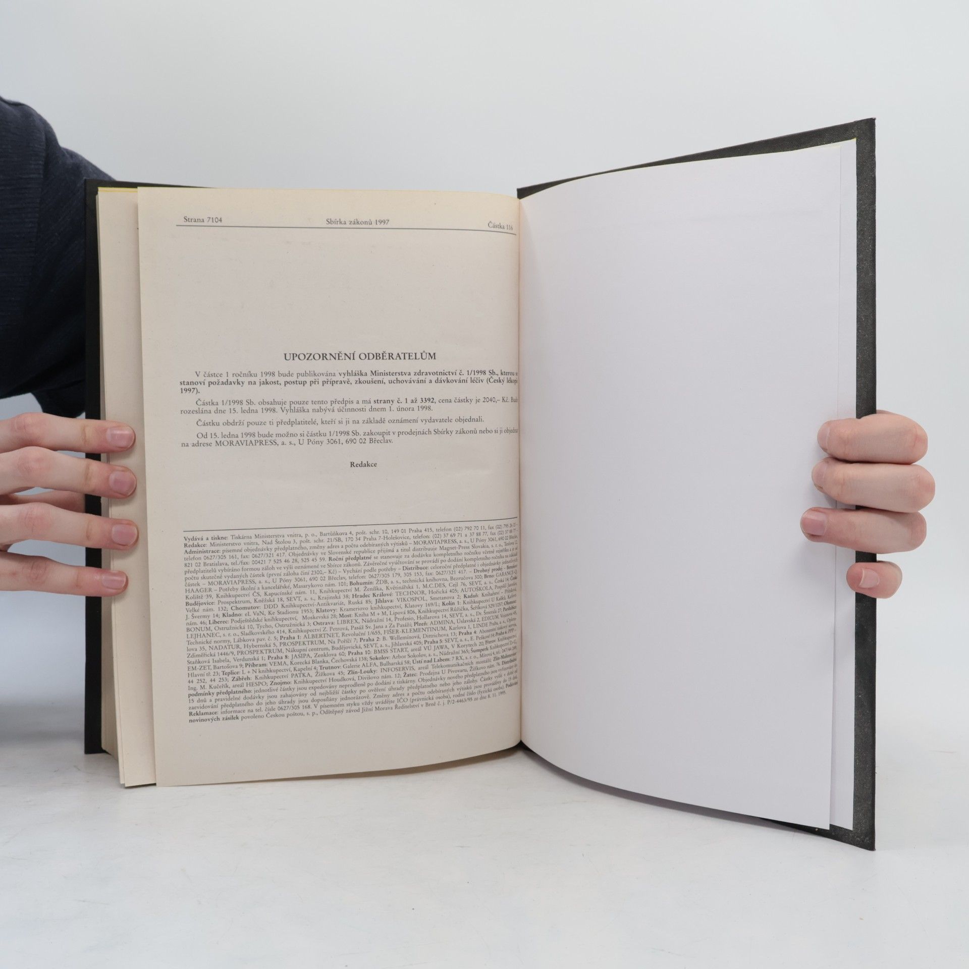 Autores varios Sbírka zákonů České republiky 1997. Částka 100