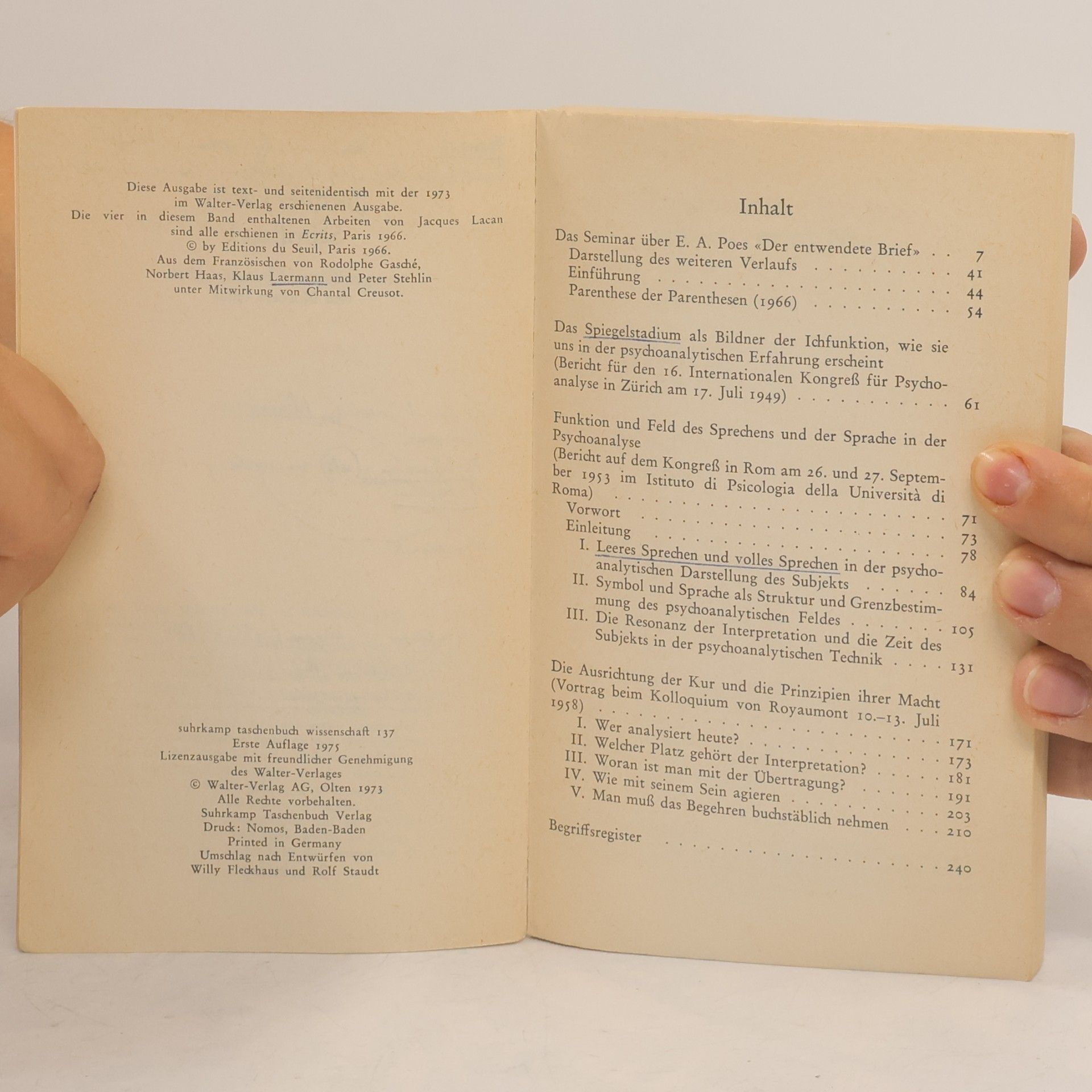 Jacques Lacan Schriften 1