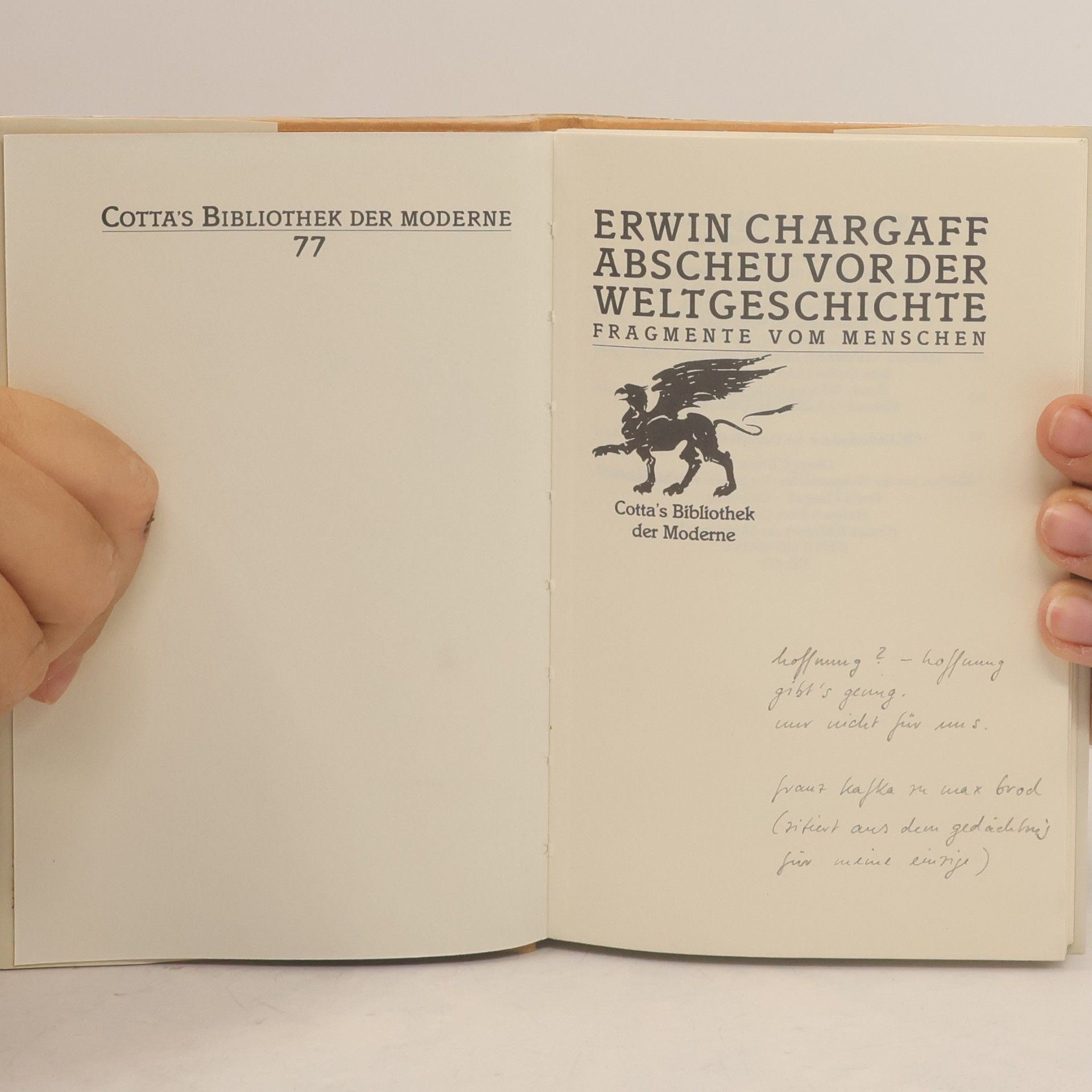 Erwin Chargaff Abscheu vor der Weltgeschichte