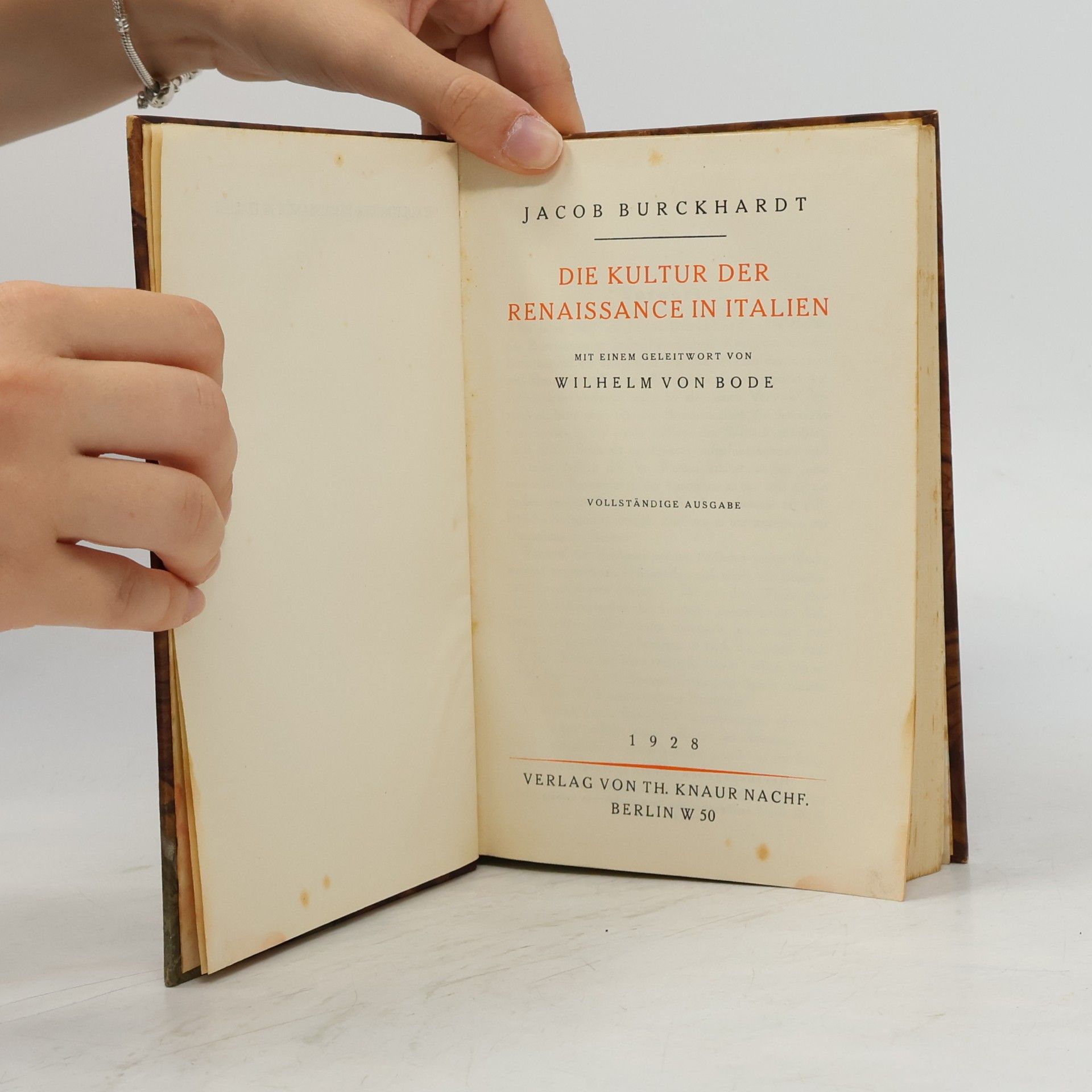 Jacob Burckhardt Die Kultur der Renaissance in Italien