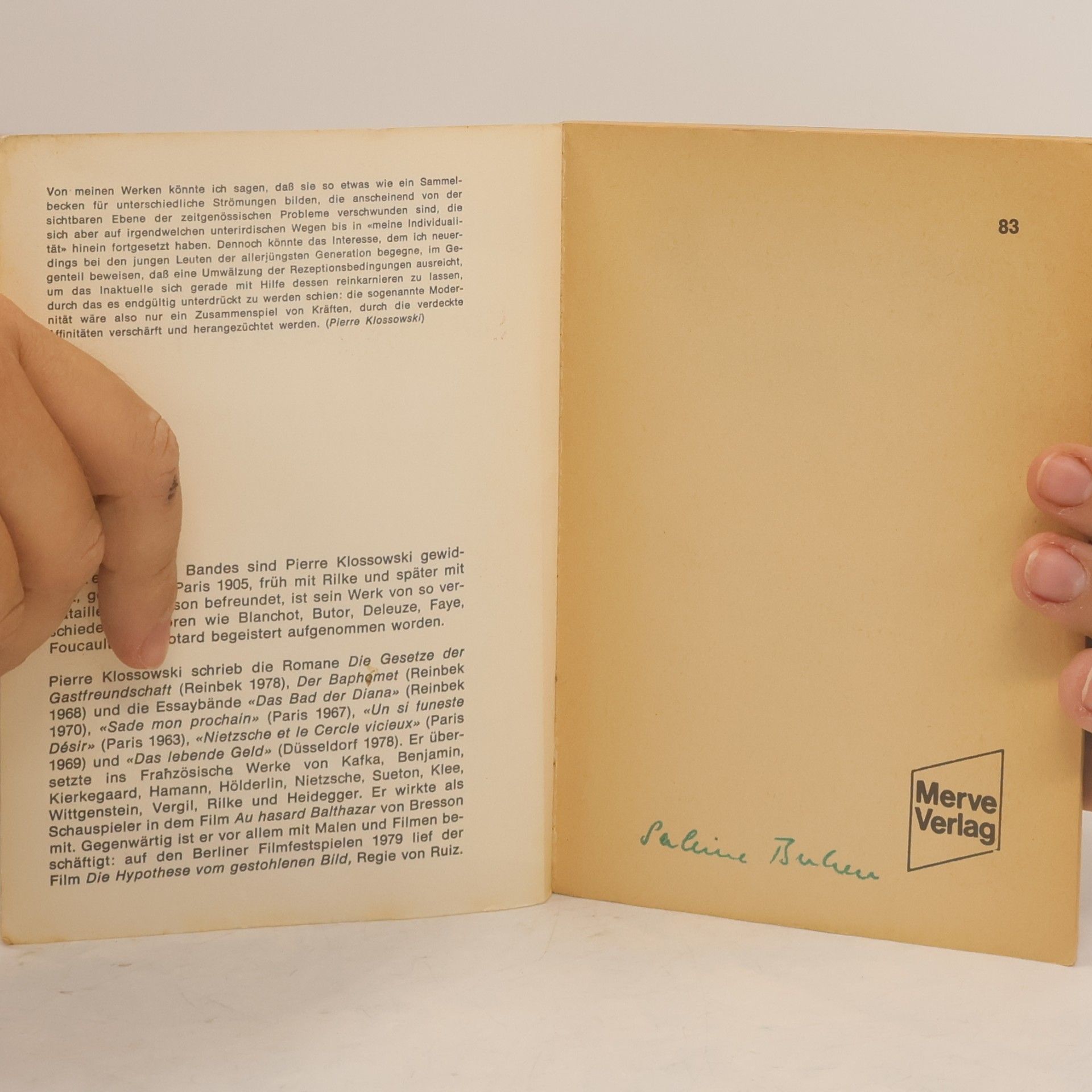 Pierre Klossowski Sprachen des Körpers