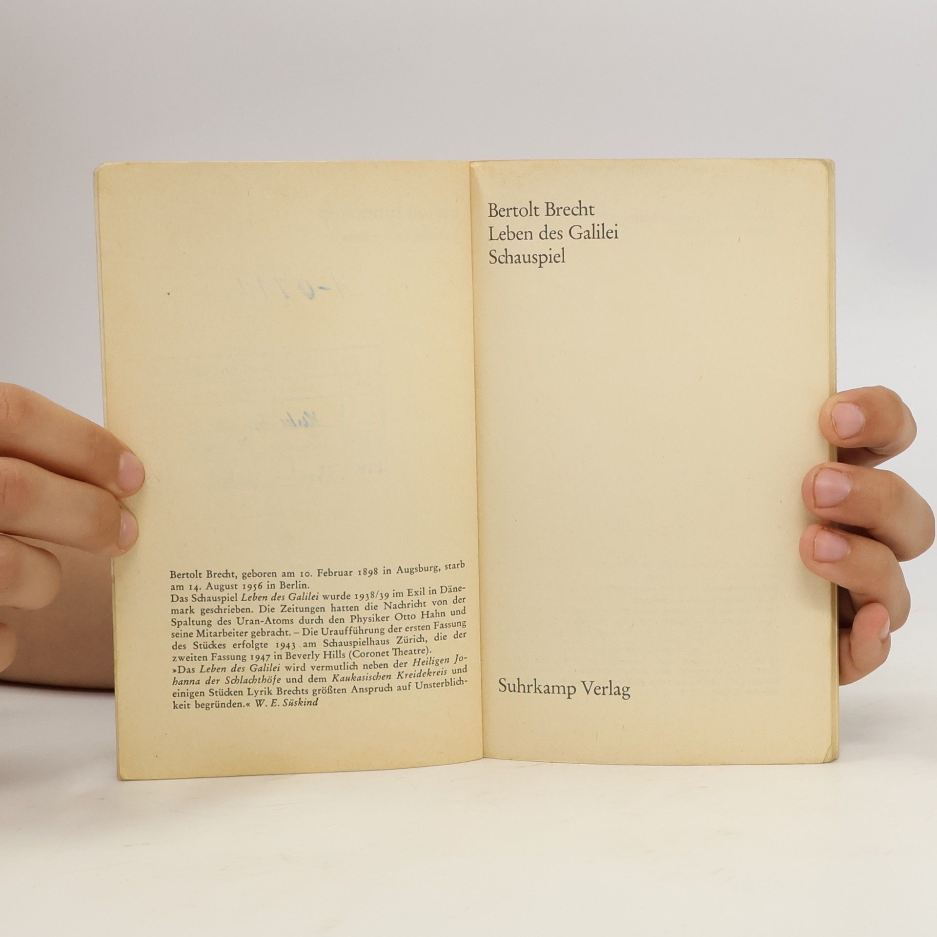 Bertolt Brecht Leben des Galilei