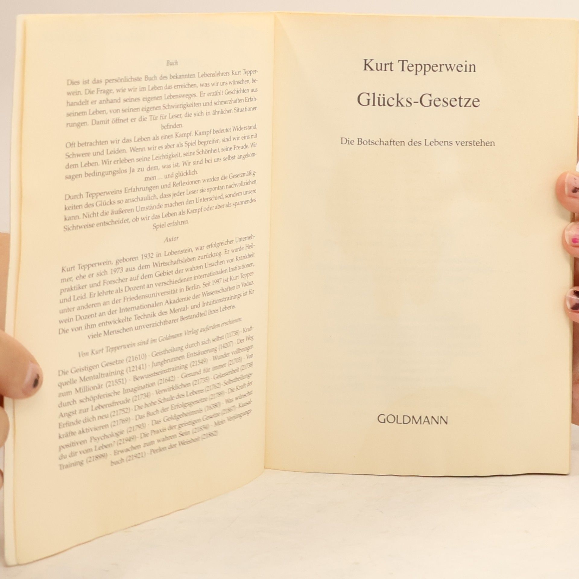 Kurt Tepperwein Glücks-Gesetze