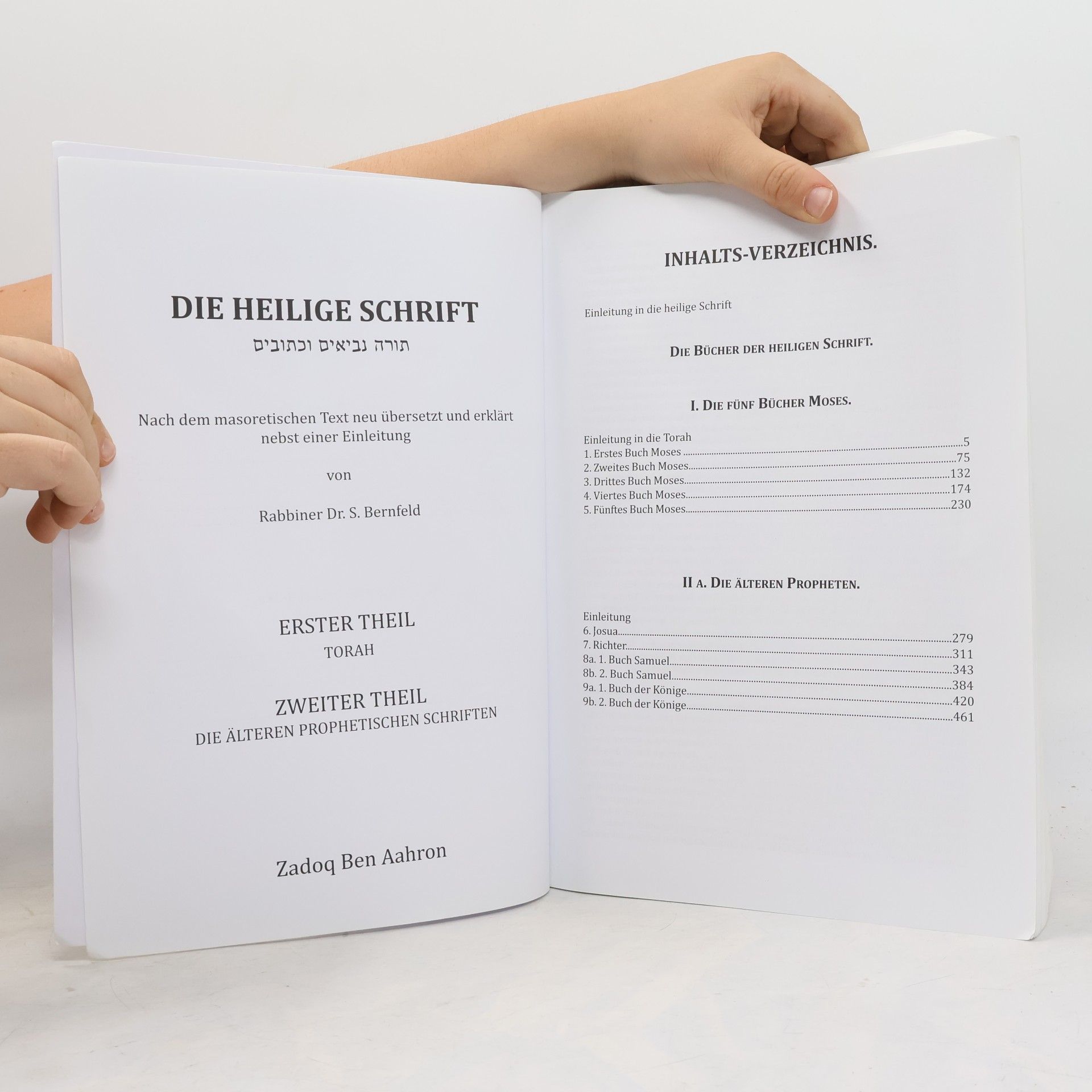 Rabbiner Dr. Simon Bernfeld תורה נביאים וכתובים Die Heilige Schrift