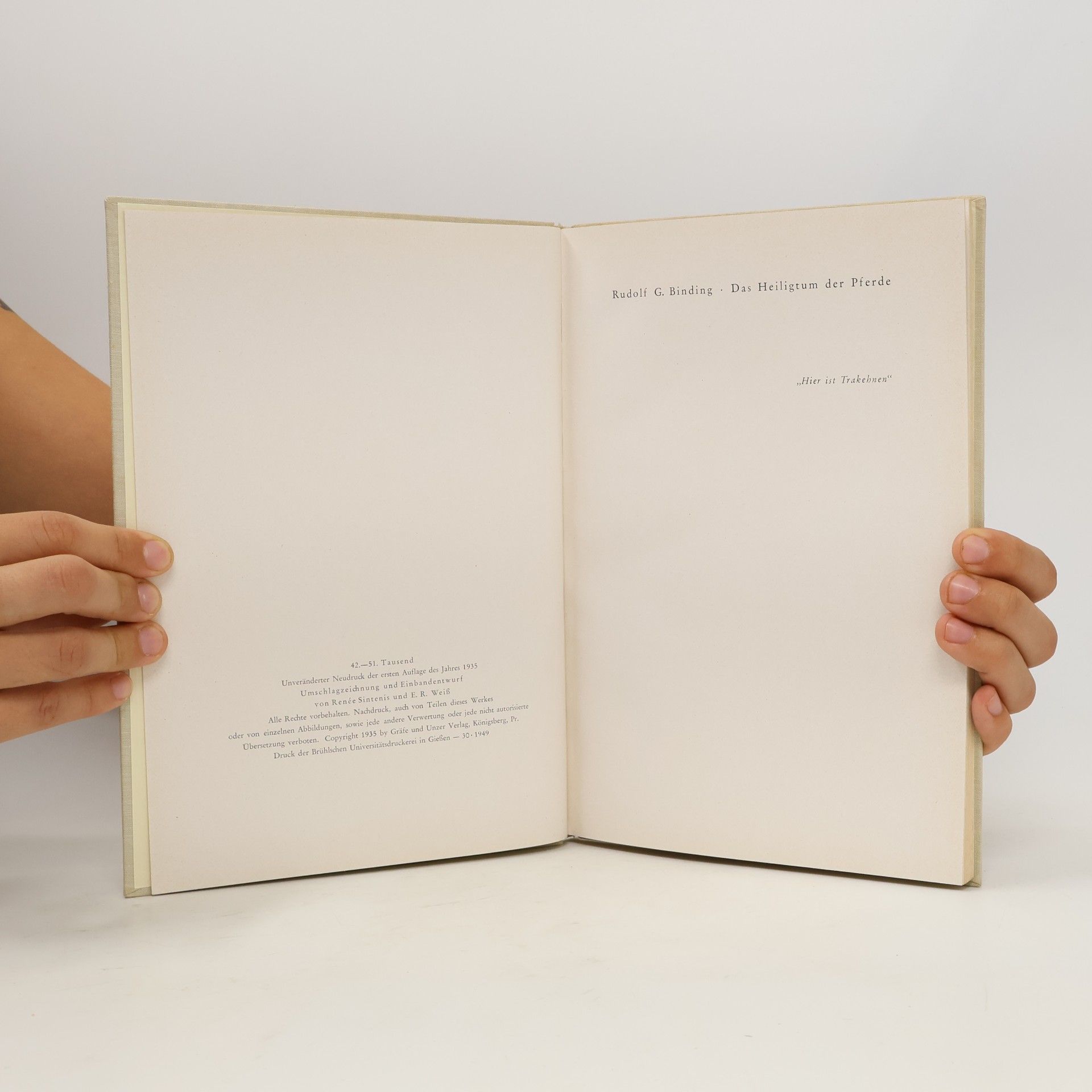 Rudolf G. Binding Das Heiligtum der Pferde