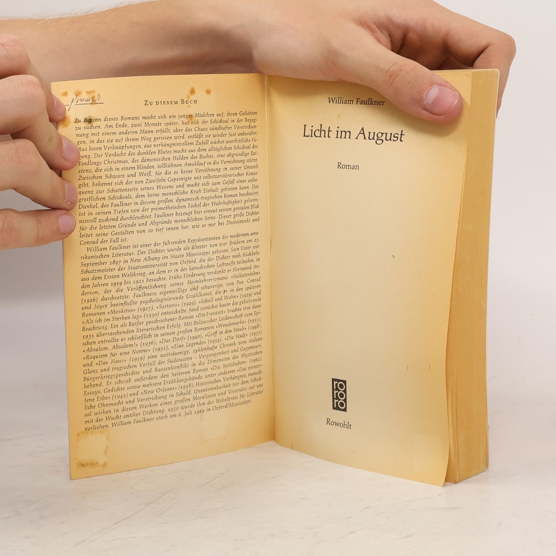 William Faulkner Licht im August