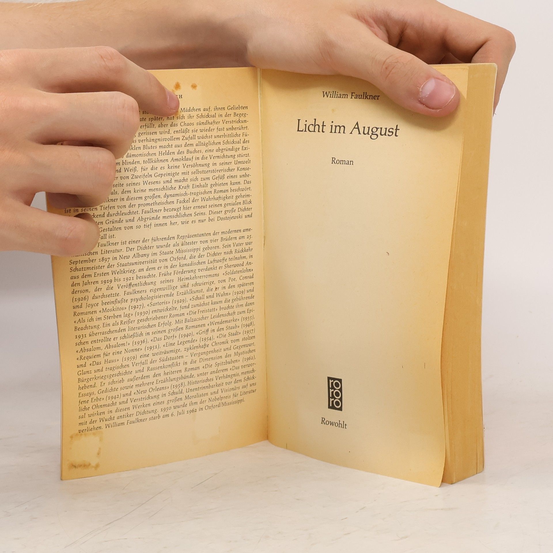 William Faulkner Licht im August