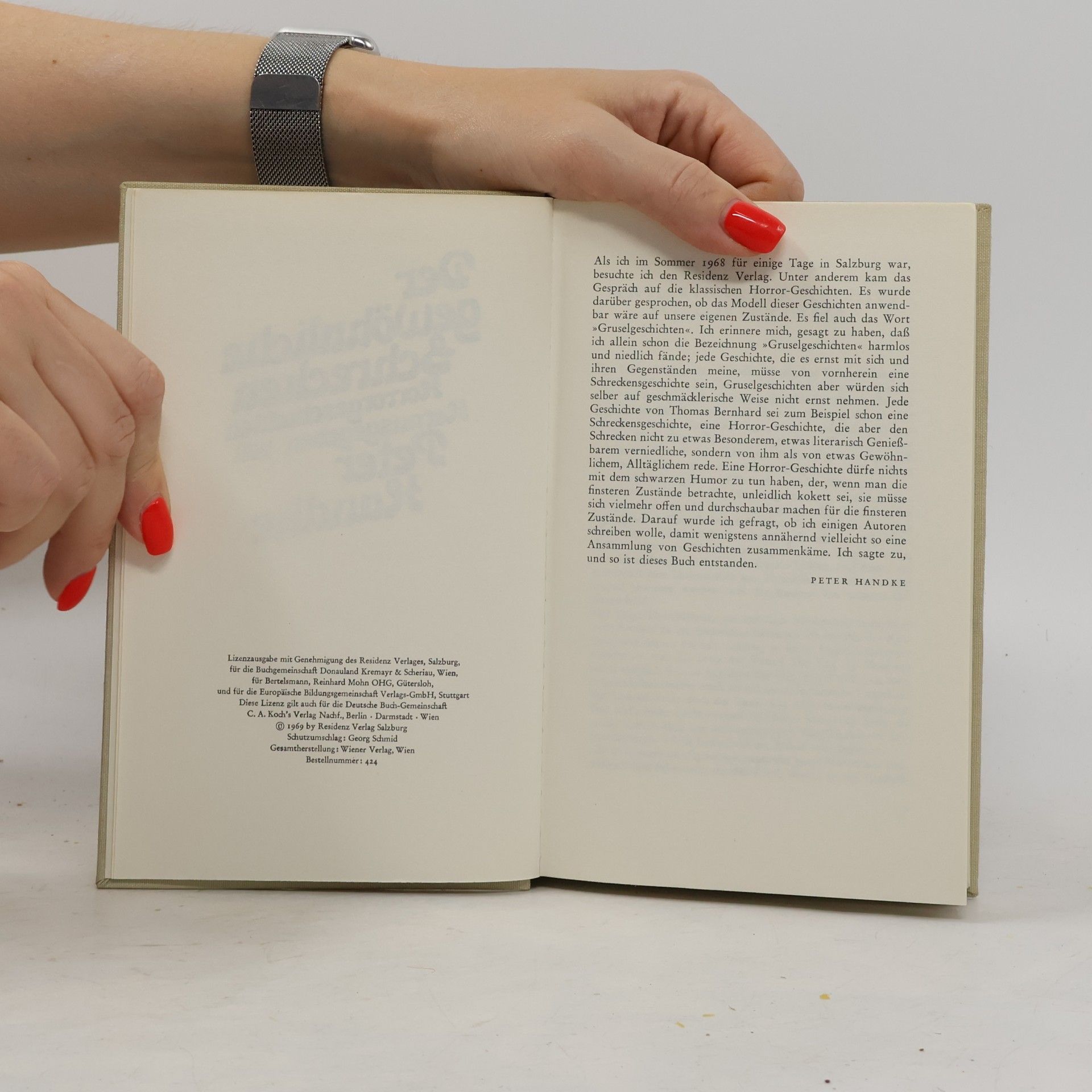 Peter Handke Der gewöhnliche Schrecken