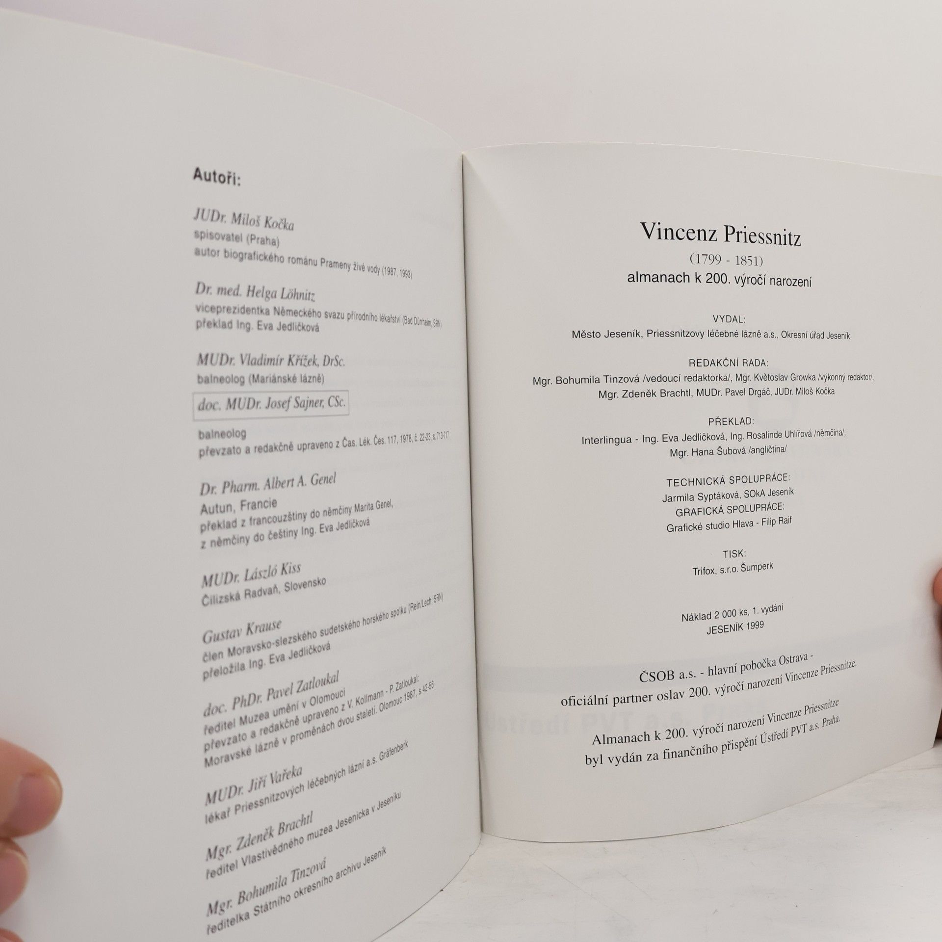Kolektiv autorů Vincenz Priessnitz (1799-1851) : almanach k 200. výročí narození