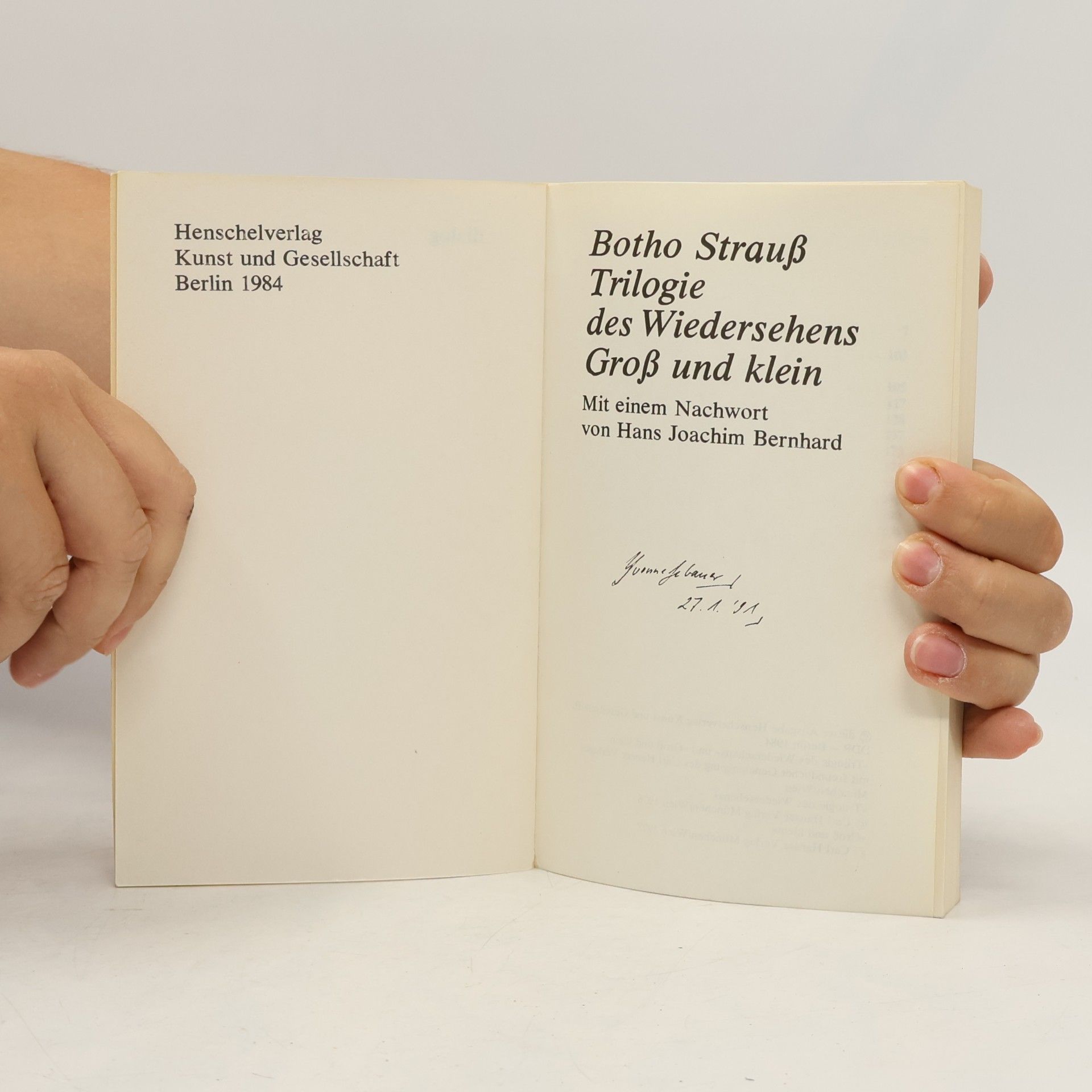 Botho Strauss Trilogie des Wiedersehens Groß und klein