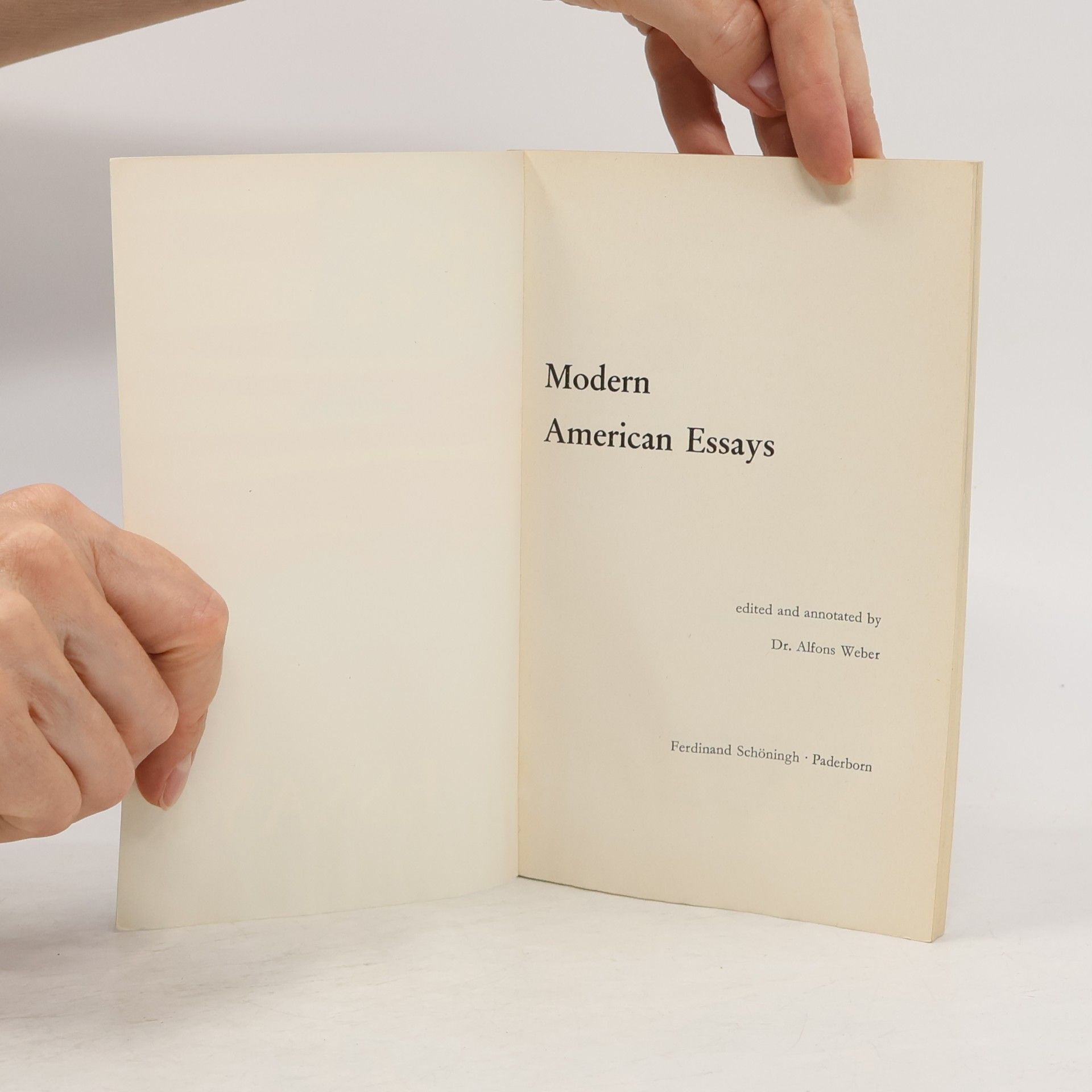 Alfons Weber Modern American Essays
