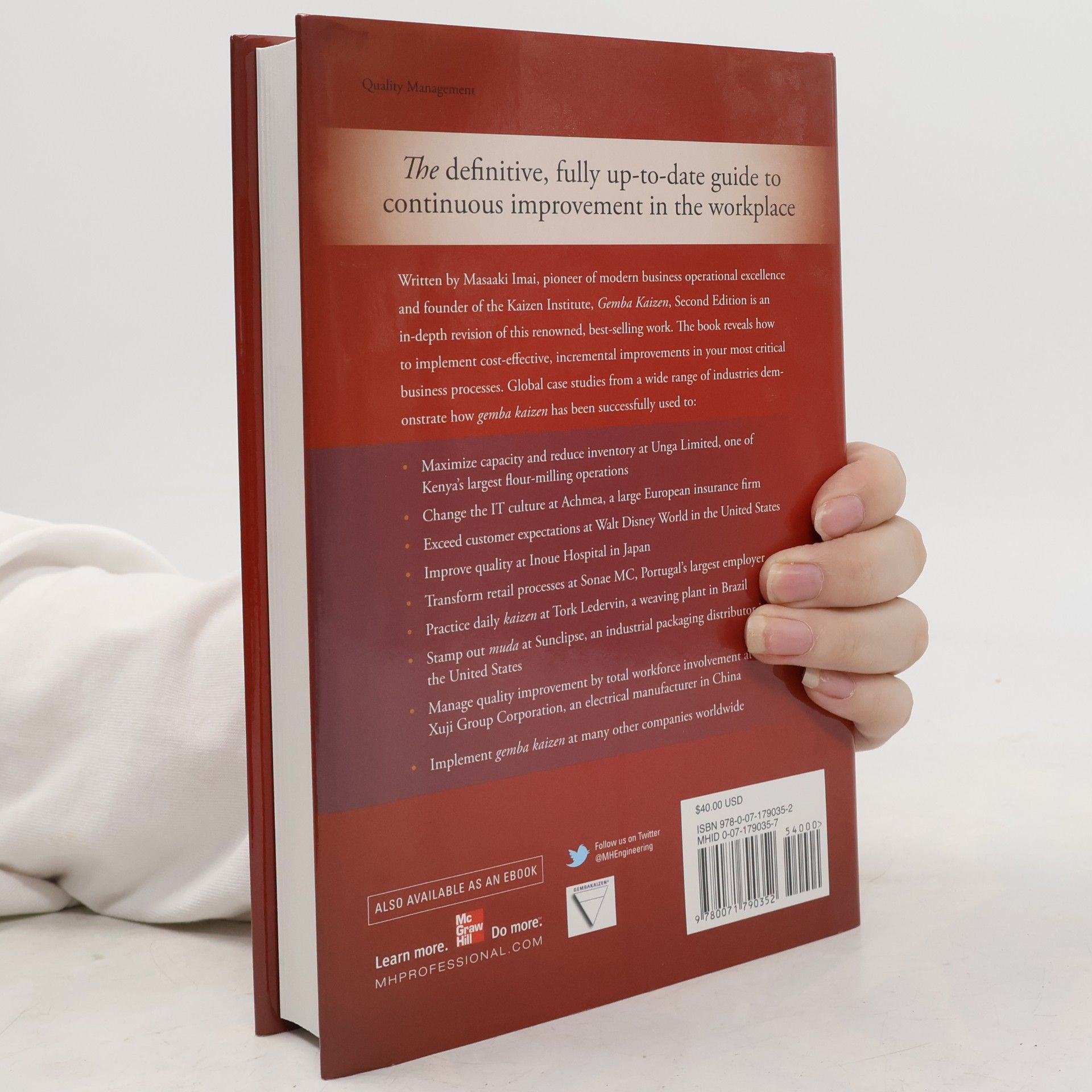 Masaaki Imai Gemba kaizen. A commonsense approach to a continuous improvement strategy