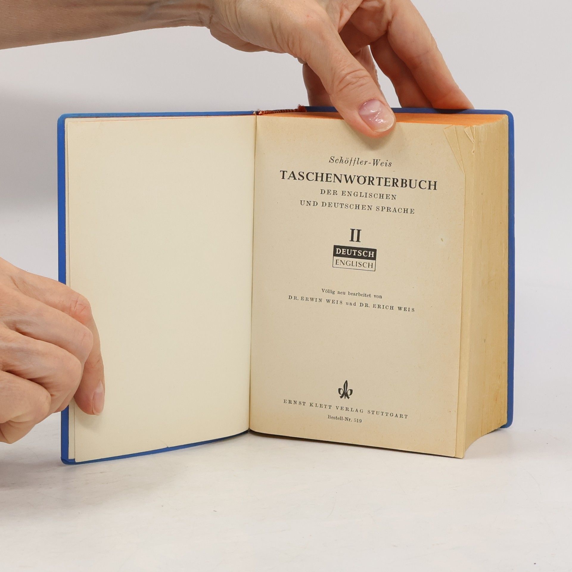 Erich Weis Schöffler-Wein Deutsch-Englisch Taschenwörterbuch II
