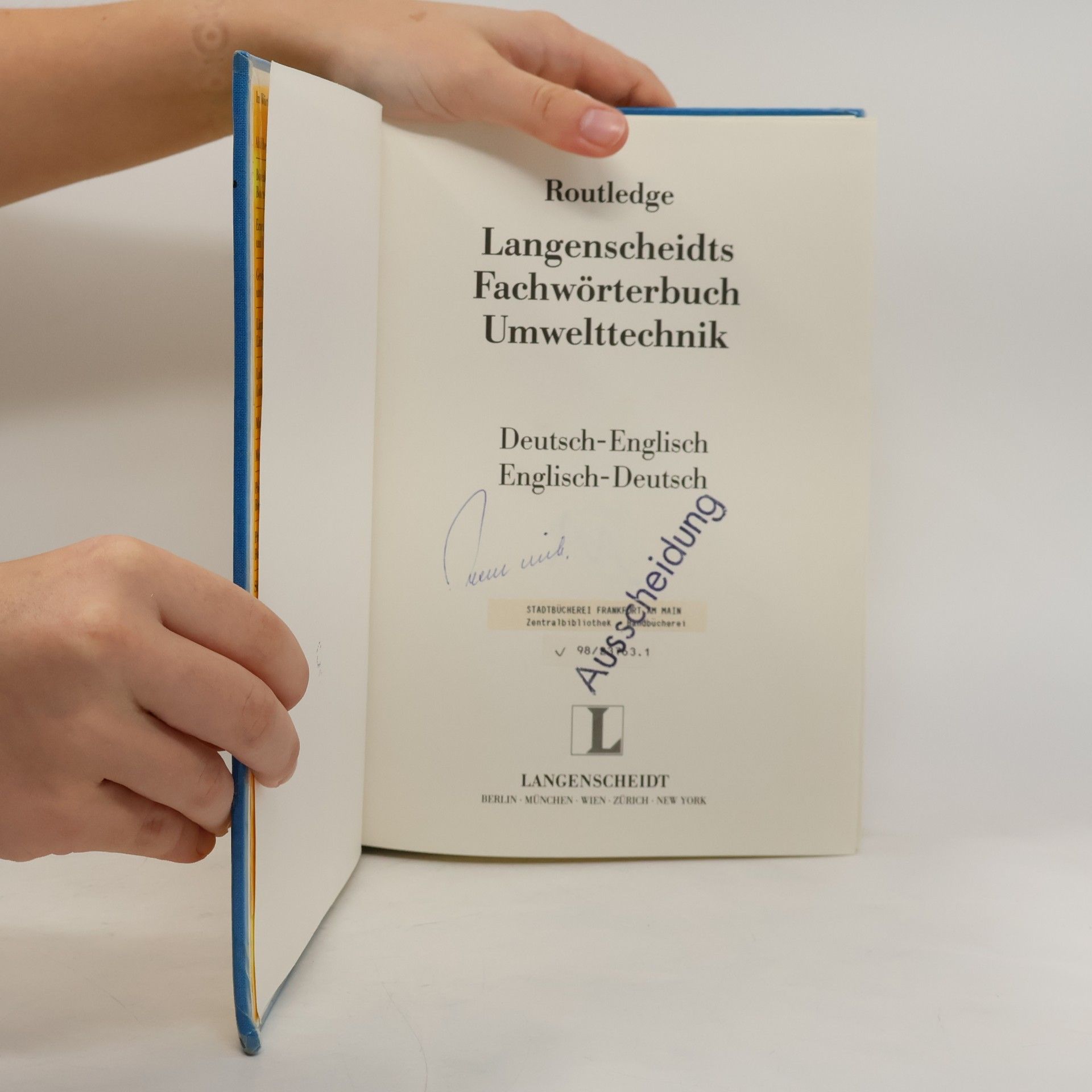 Jan C. Bongaerts Routledge Langenscheidts Fachwörterbuch Umwelttechnik