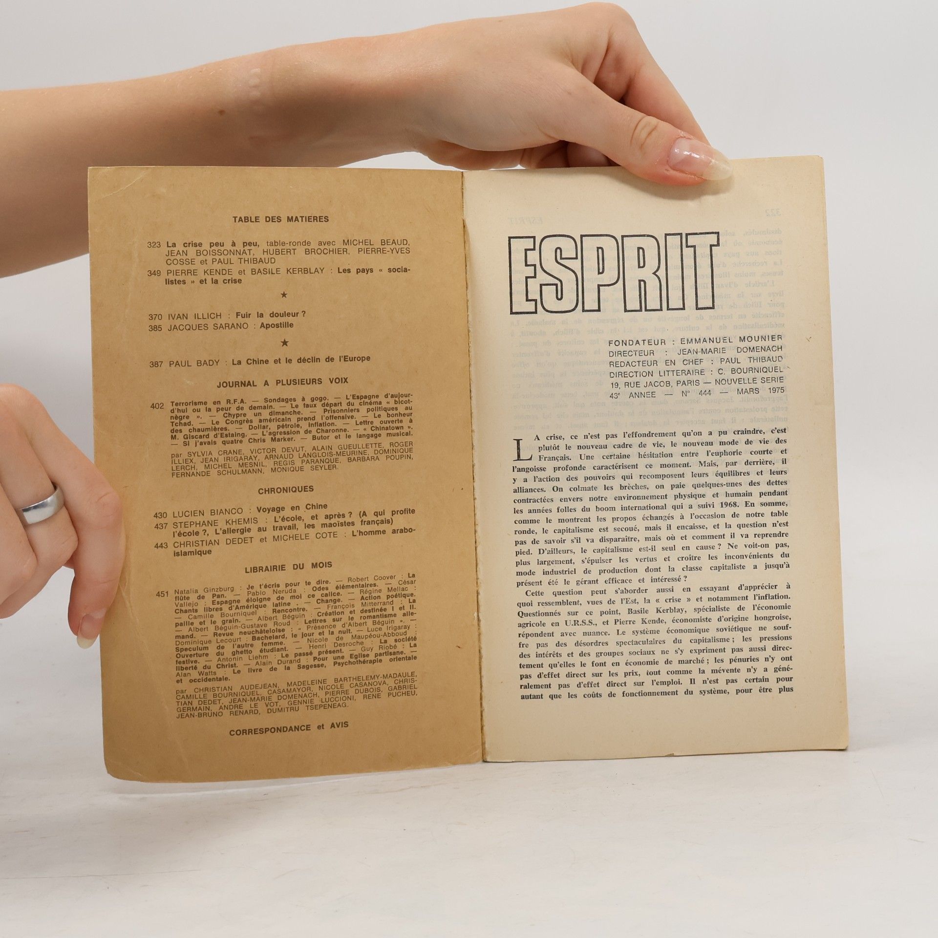 Autorenkollektiv Esprit 3. La crise peu a peu