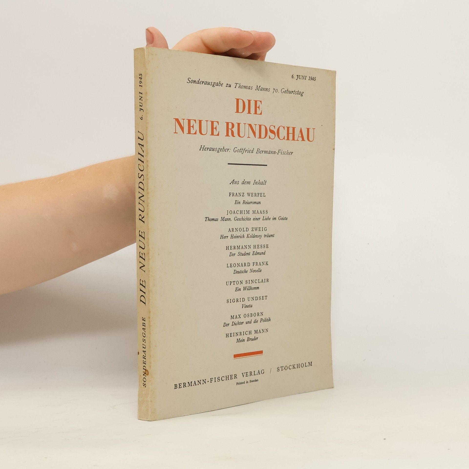 Collectif d'auteurs Die neue Rundschau. 6. Juni 1945
