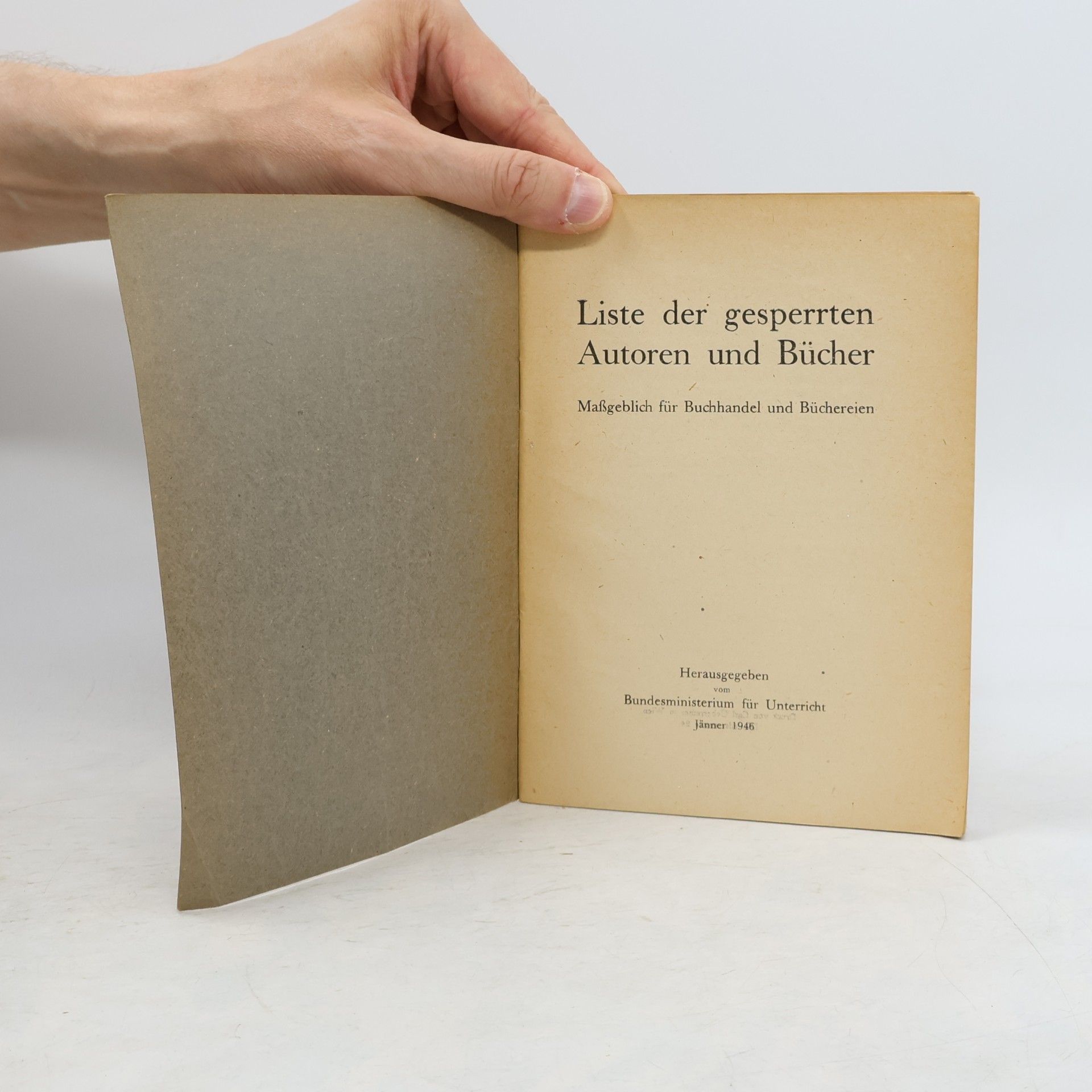 kolektiv Liste der gesperrten Autoren und Bücher, massgeblich für Buchhandel und Büchereien.