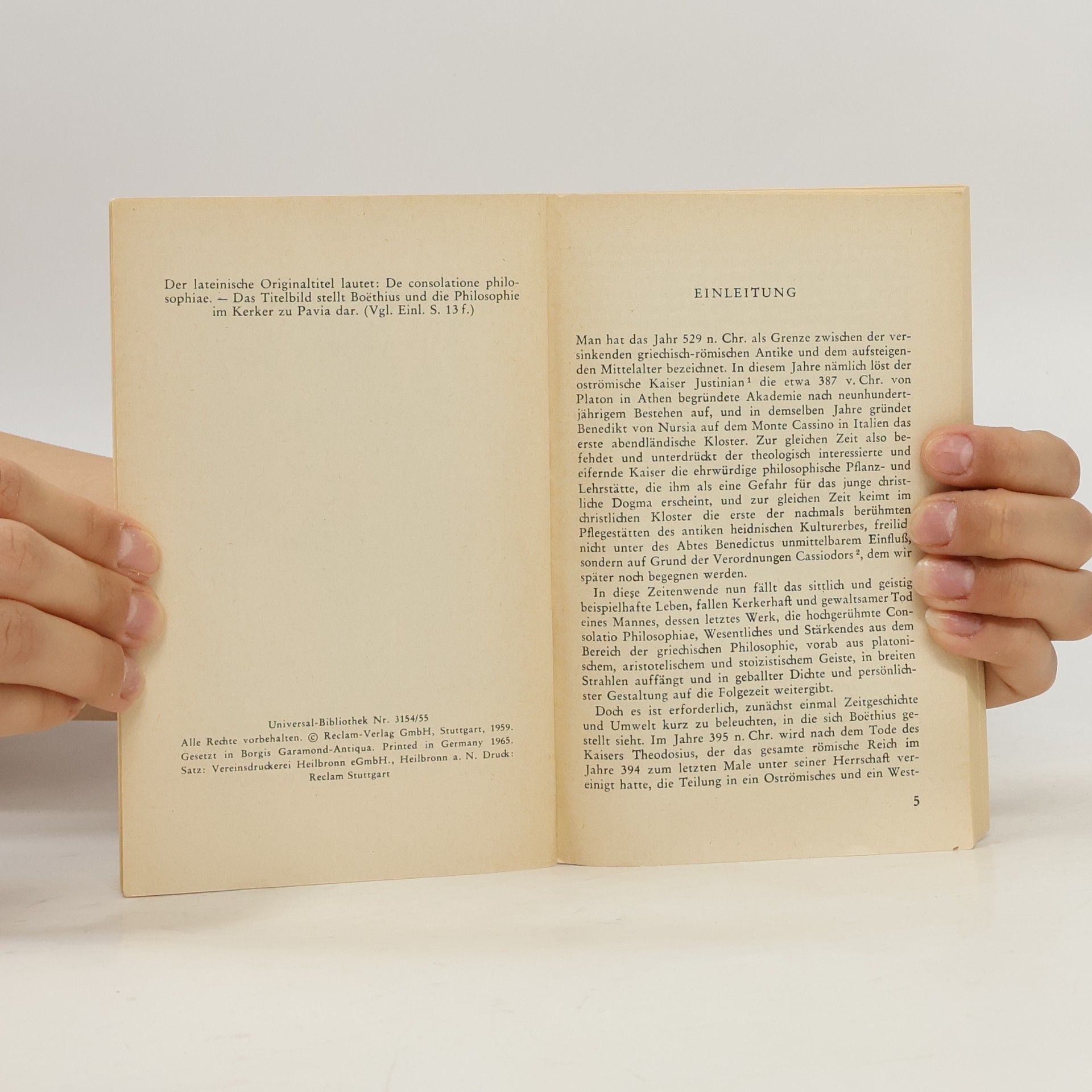 Anitius Manlius Torquatus Severinus Boëthius Trost der Philosophie