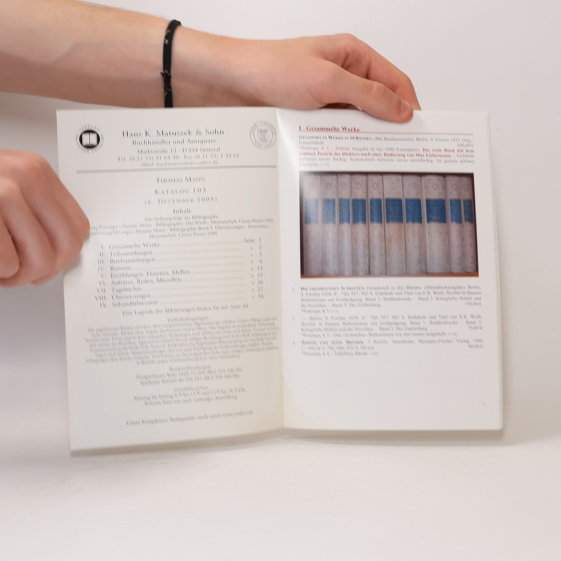 Hans K. Matussek Thomas Mann Katalog Nr. 103