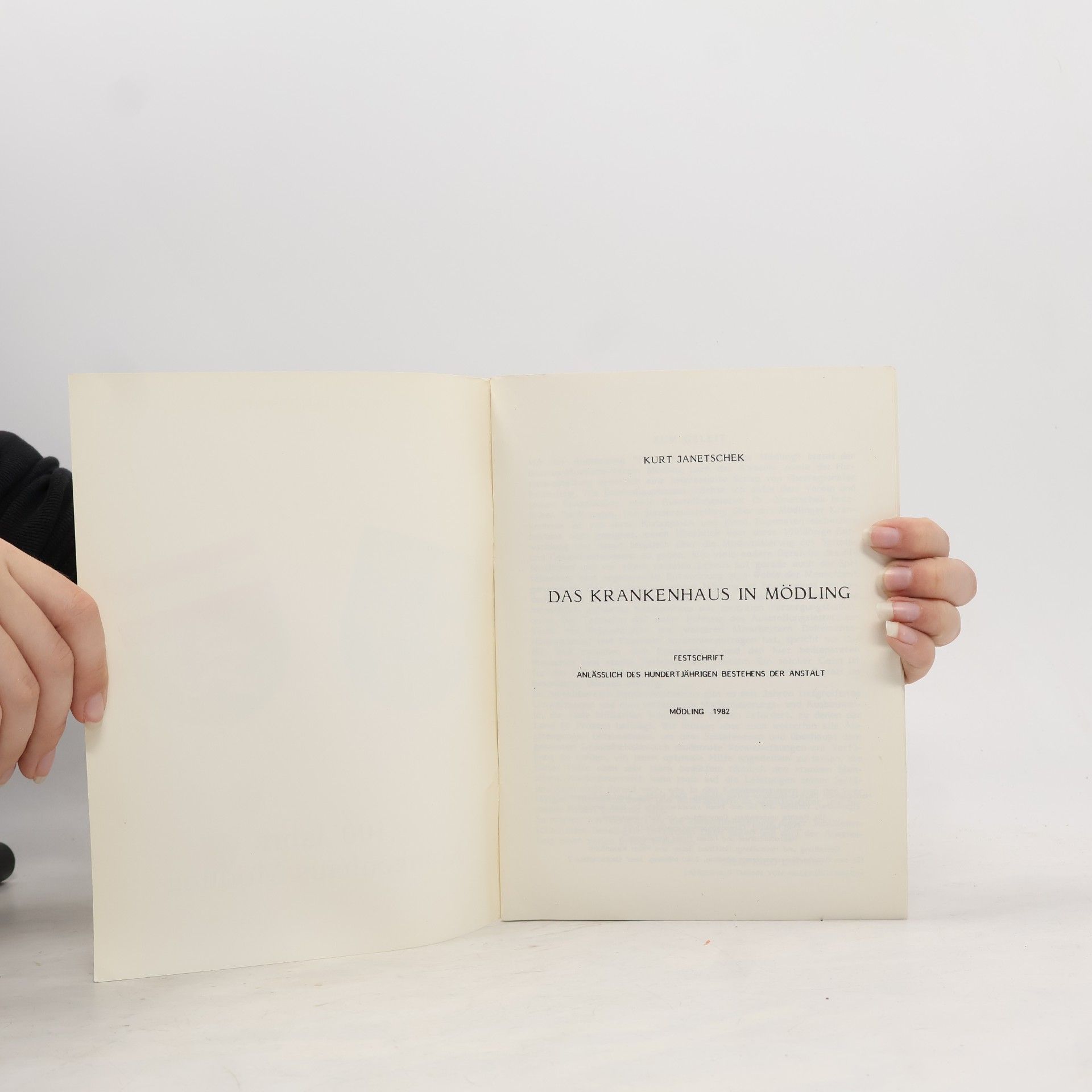 Kurt Janetschek 100 Jahre Krankenhaus Mödling