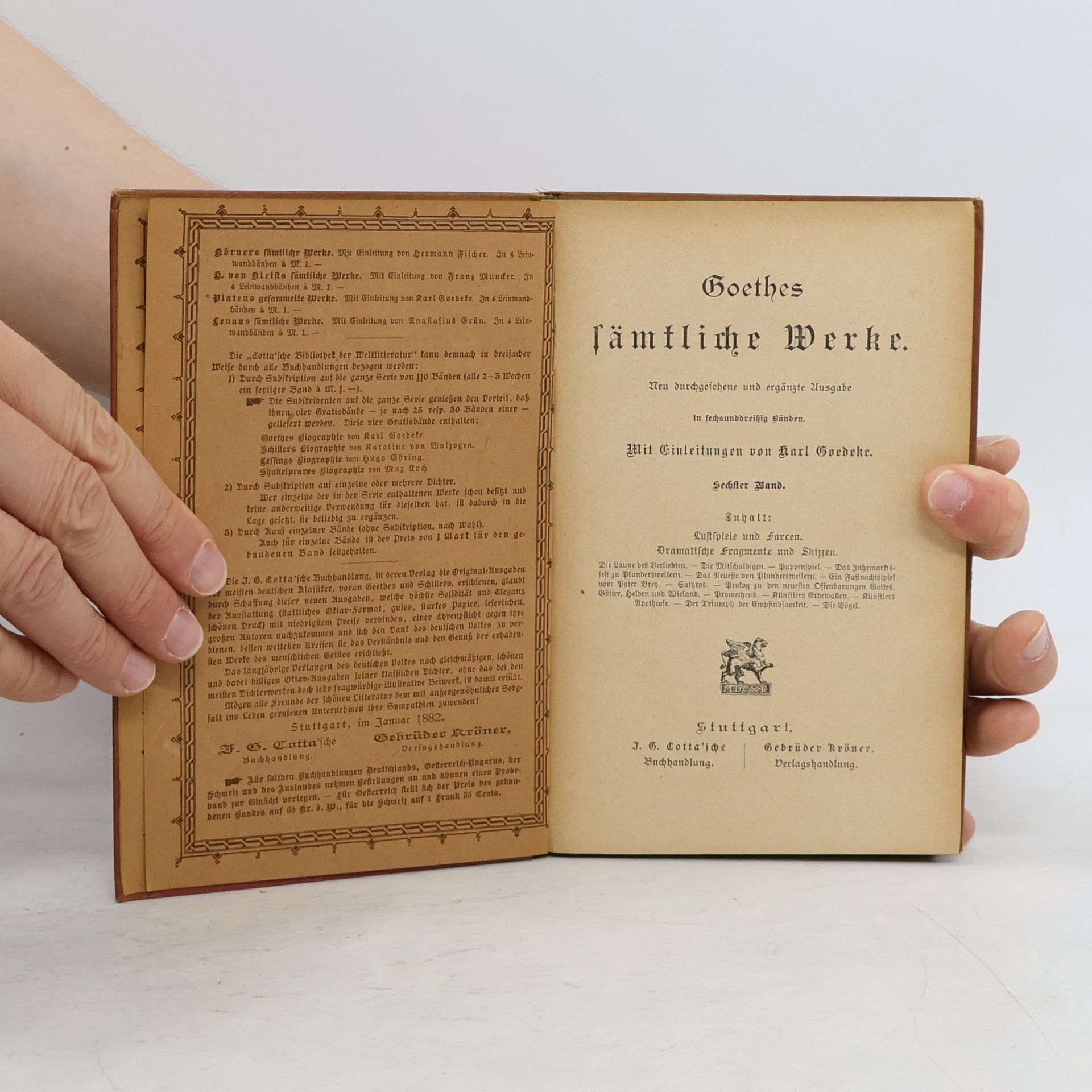 Johann Wolfgang von Goethe Goethes Sämtliche Werke 6