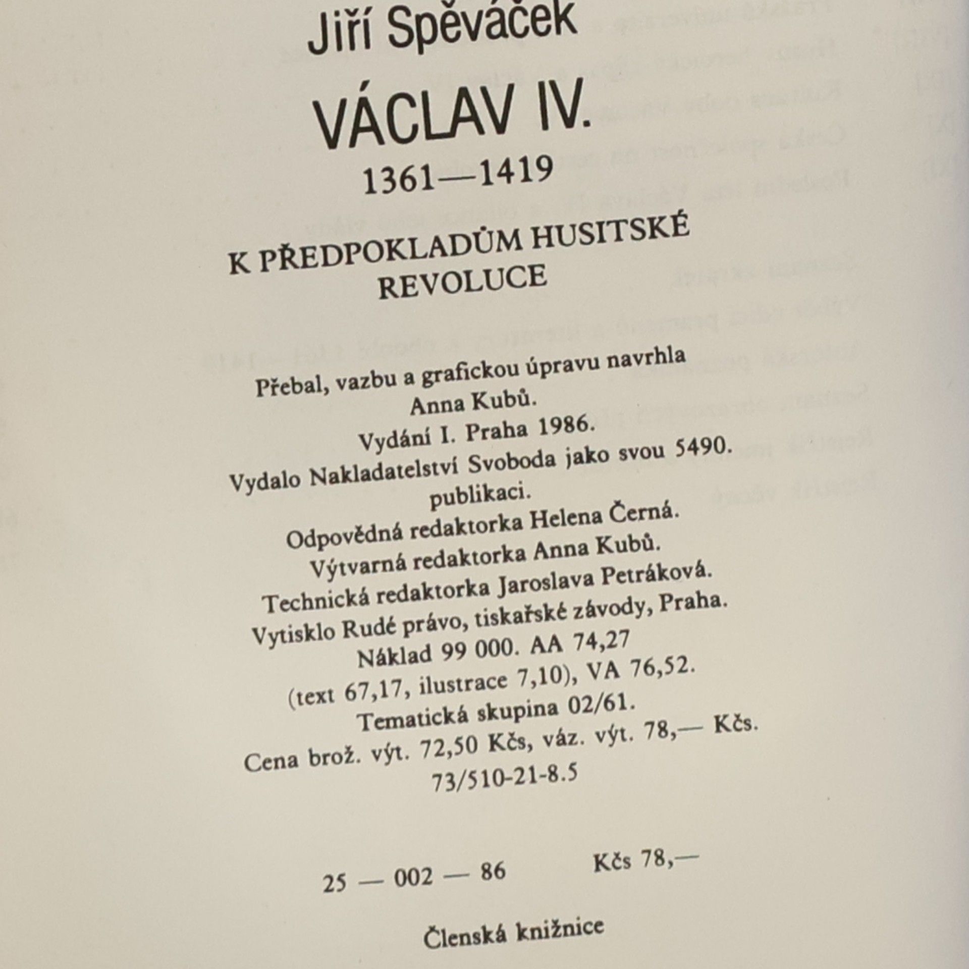 Jiří Spěváček Václav IV. 1361-1419