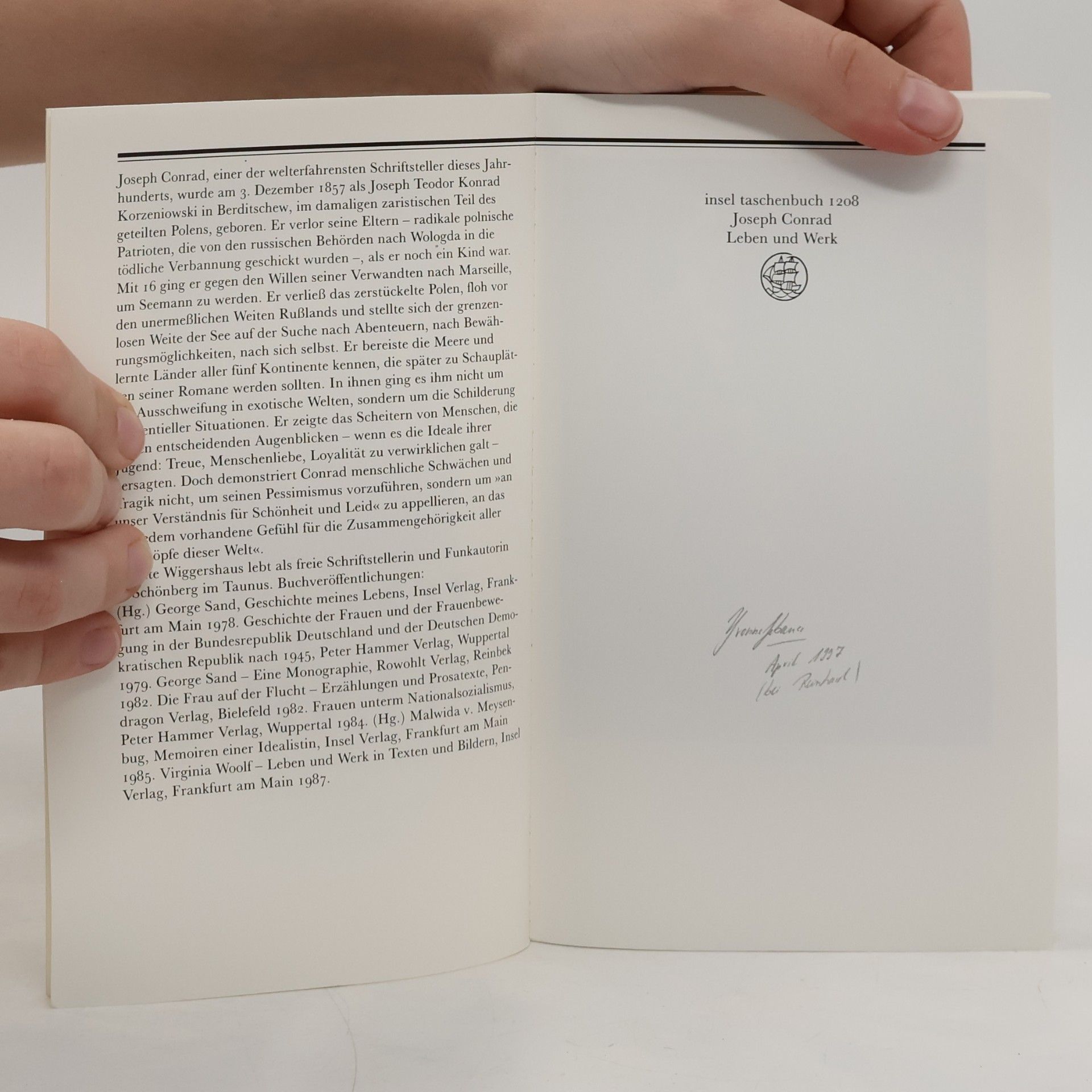 Renate Wiggershaus Insel Taschenbuch - 1208: Joseph Conrad