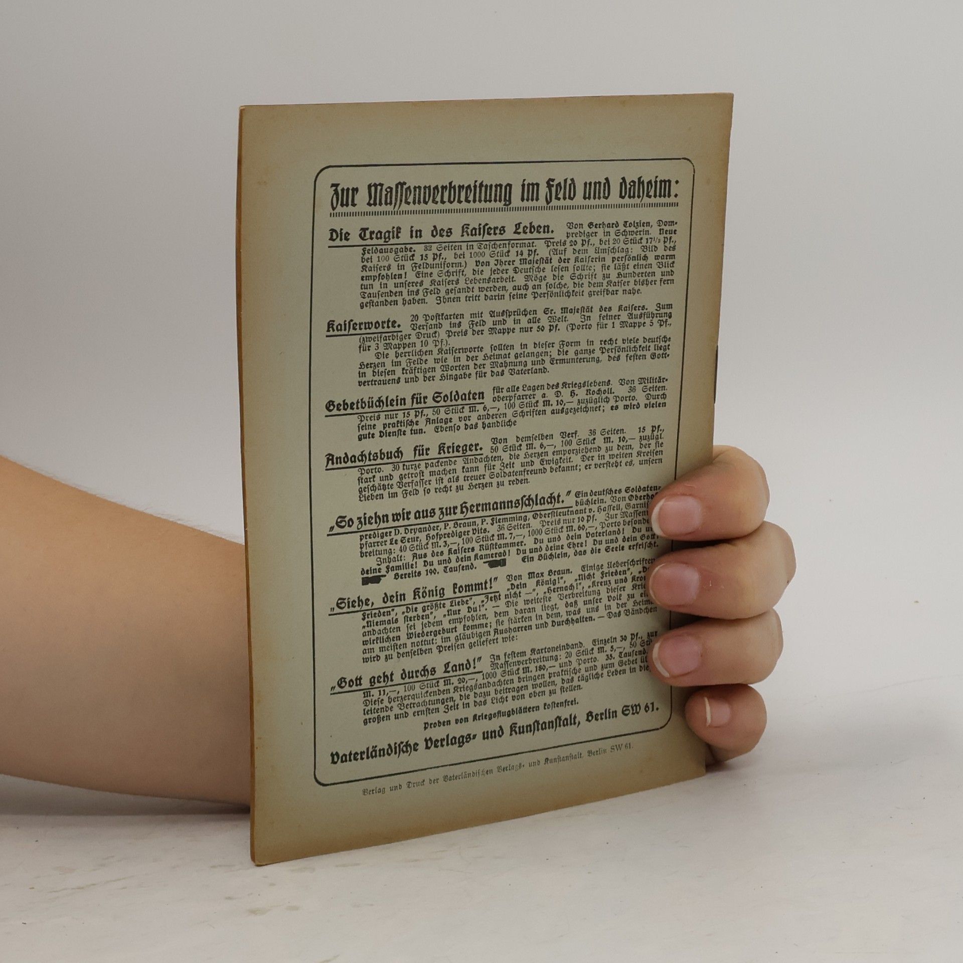 kolektiv Der alte Gott lebt noch! – Fromme und deutsche Züge aus dem Kriege 1914–1915