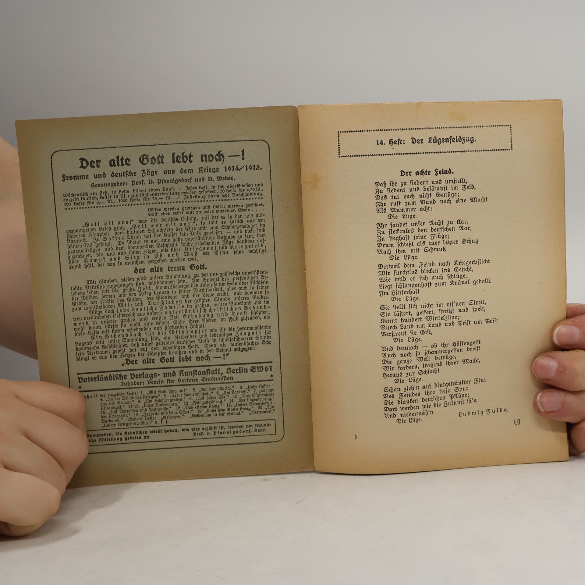 kolektiv Der alte Gott lebt noch! – Fromme und deutsche Züge aus dem Kriege 1914–1915