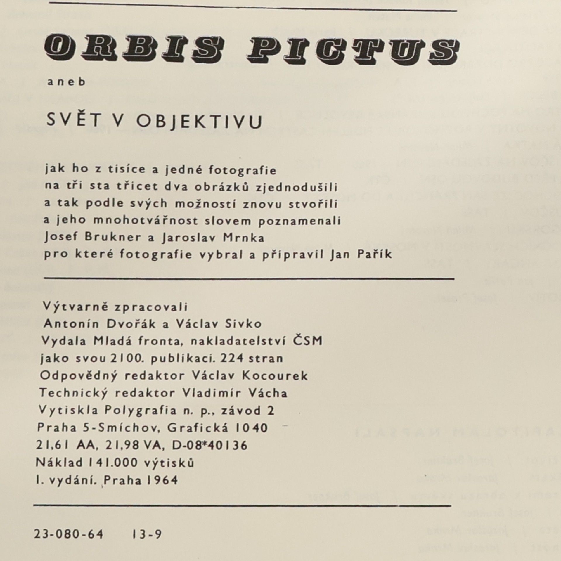 Josef Brukner Orbis pictus aneb svět v objektivu
