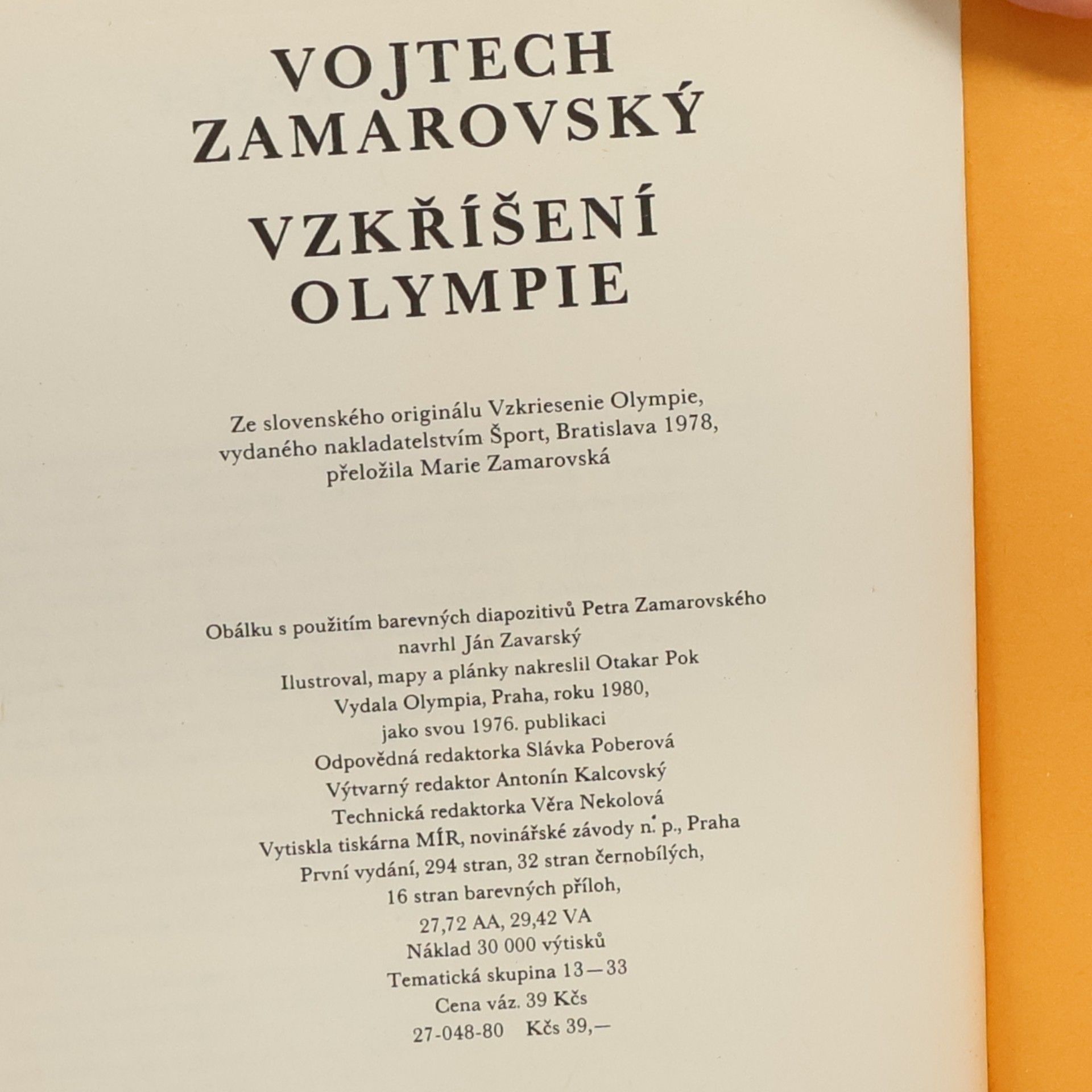 Vojtech Zamarovský Vzkříšení Olympie