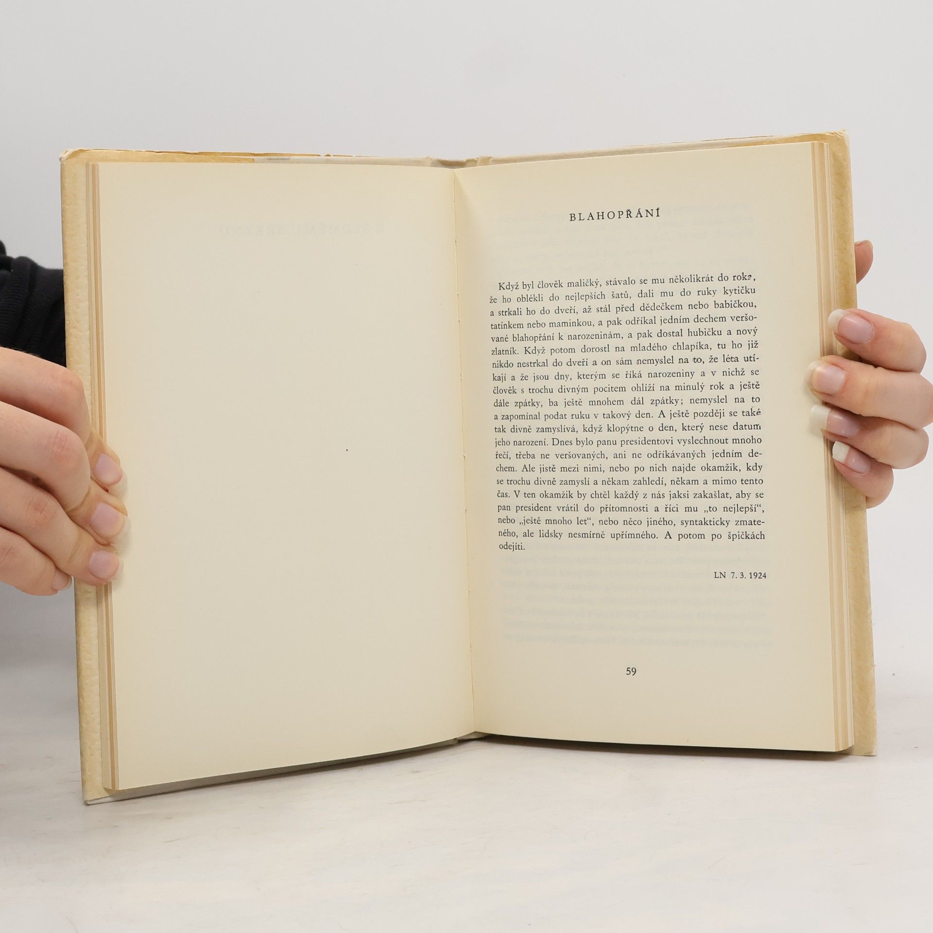 Karel Čapek Čtení o T. G. Masarykovi