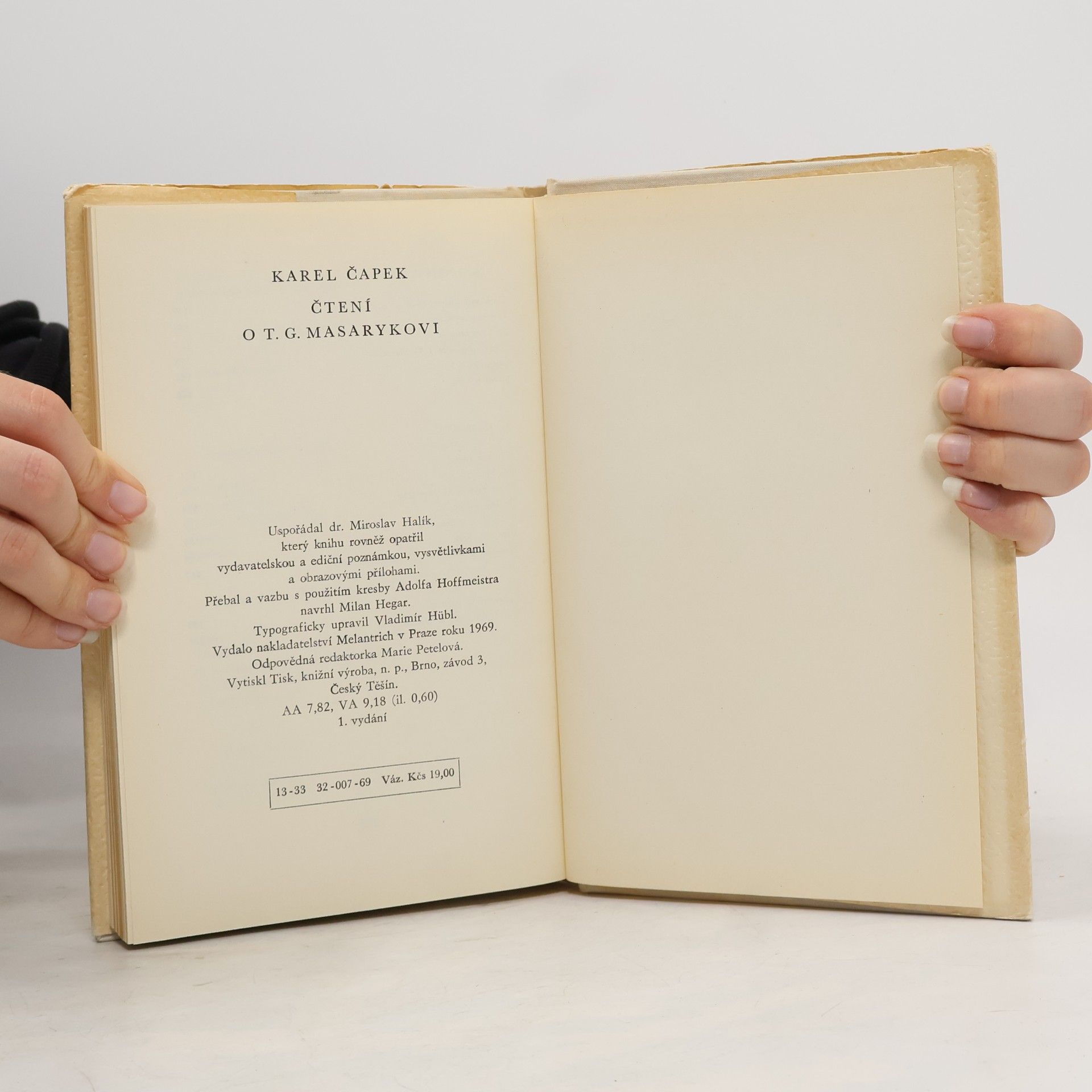 Karel Čapek Čtení o T. G. Masarykovi