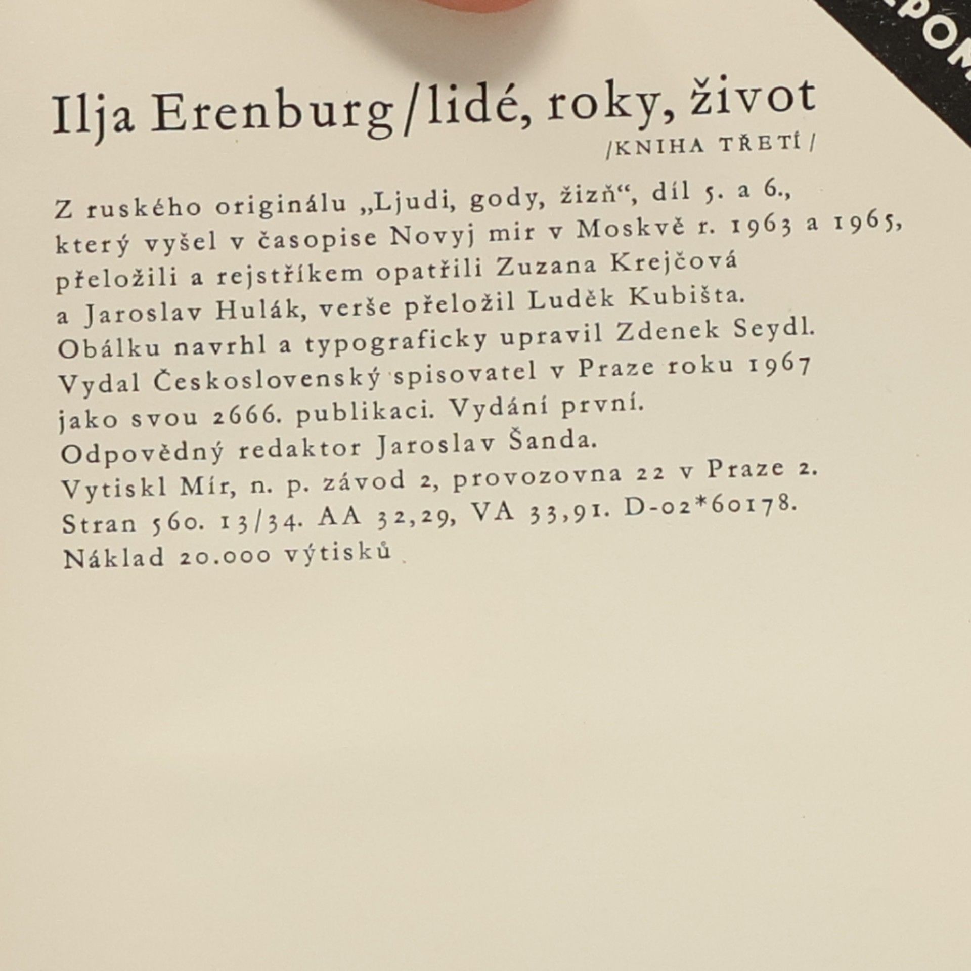 Ilja Erenburg Lidé, roky, život 3