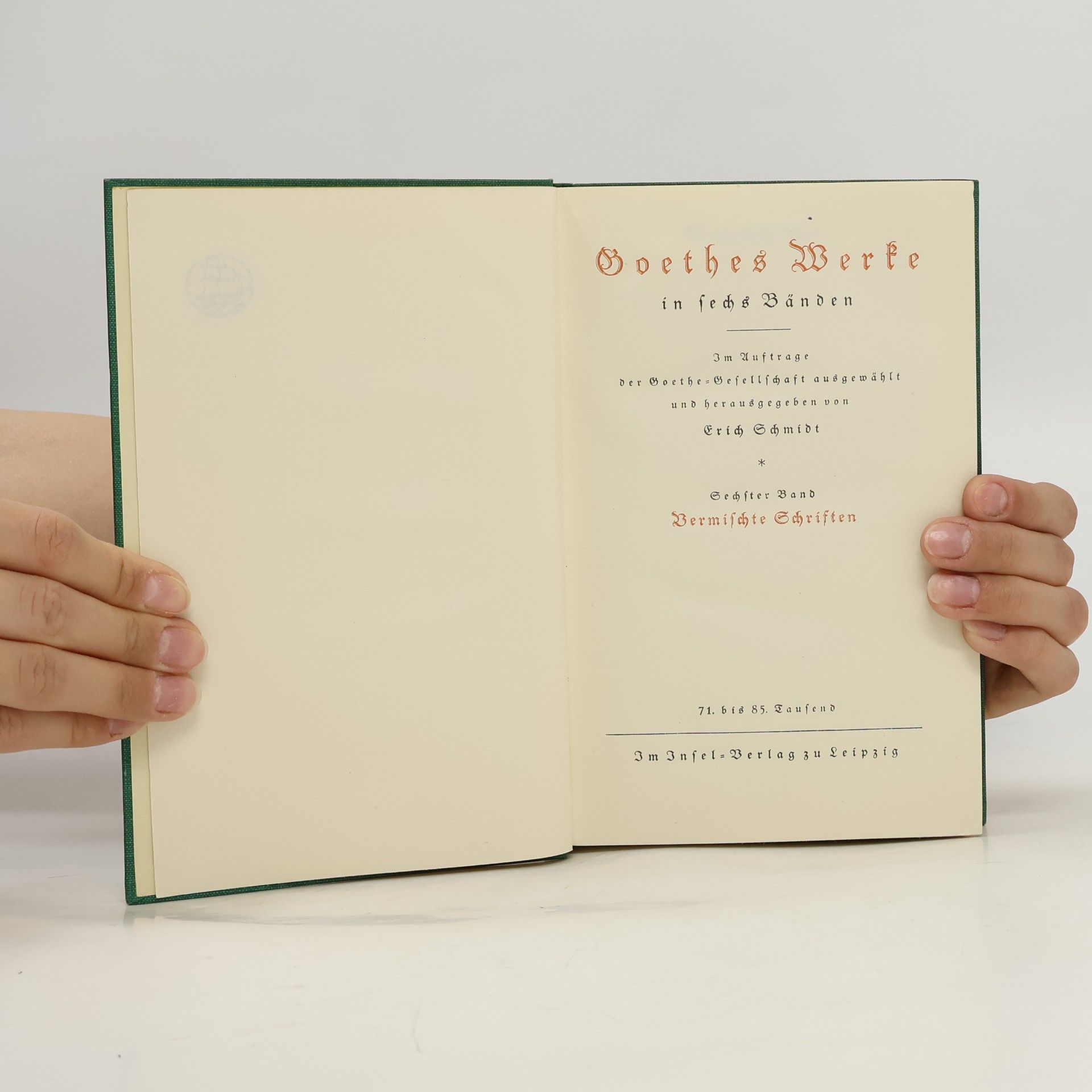 Johann Wolfgang von Goethe Goethes Werke in sechs Bänden 6