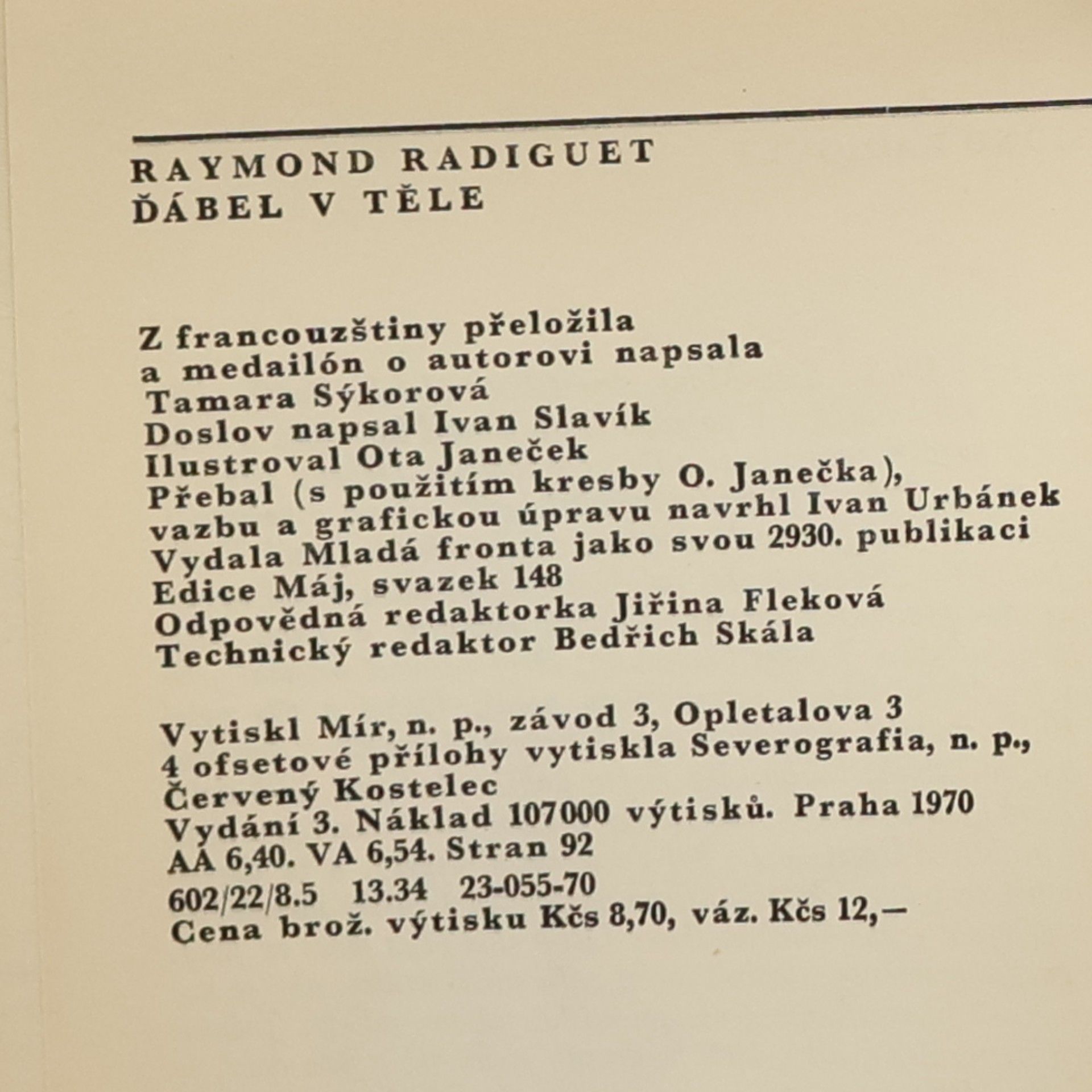 Raymond Radiguet Ďábel v těle