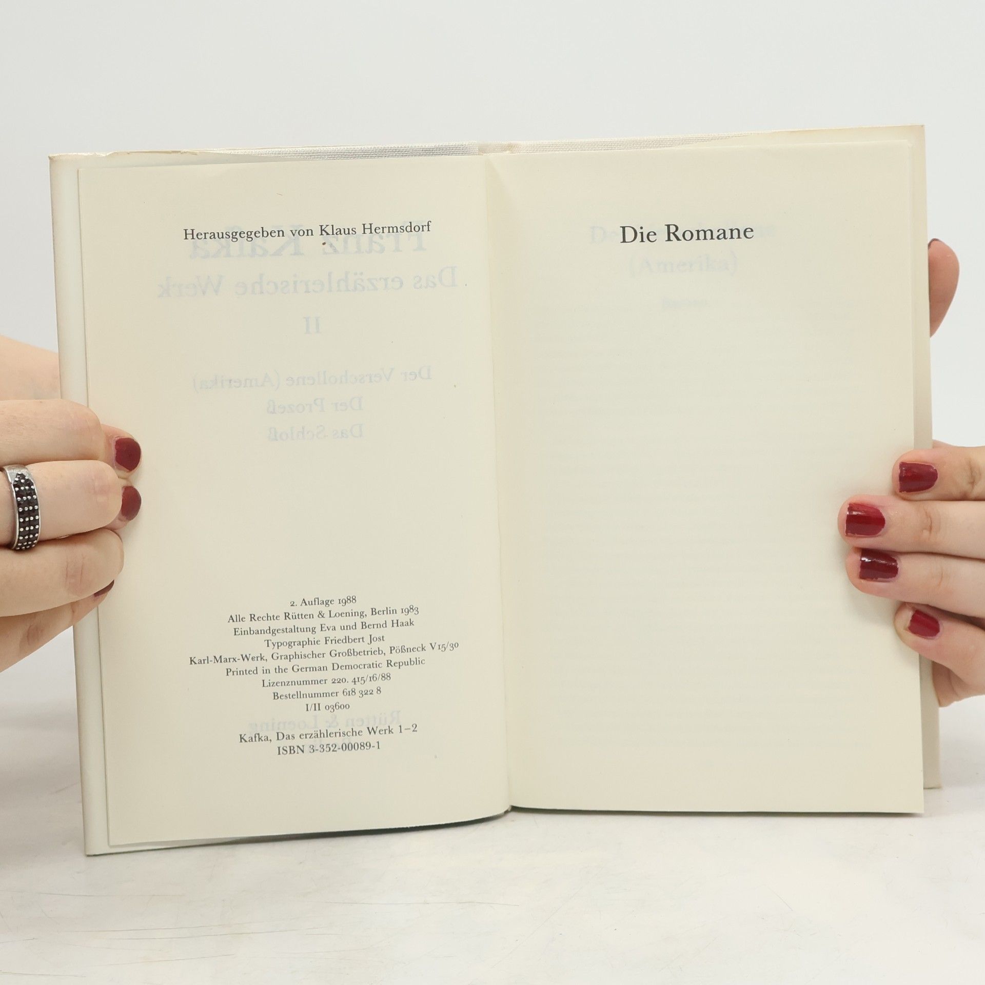 Franz Kafka Das erzählerische Werk II.:Der Verschollene (Amerika), Der Prozess, Das Schloss
