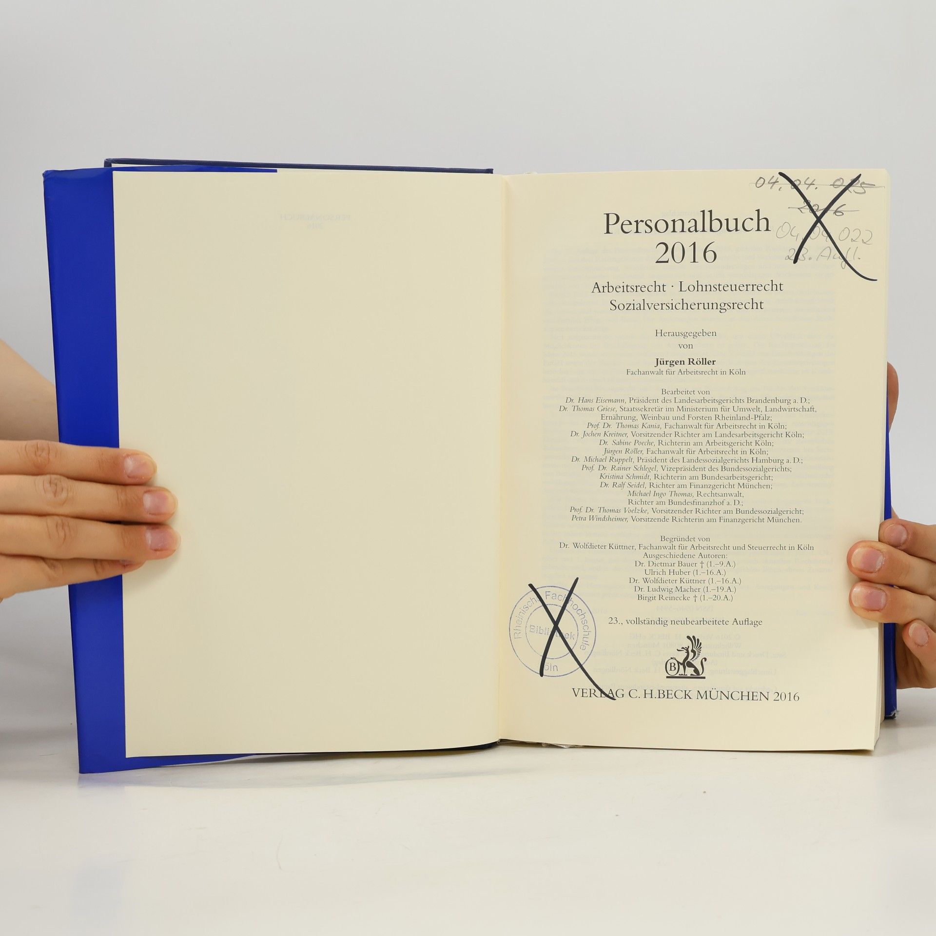 Wolfdieter Küttner Personalbuch 2016